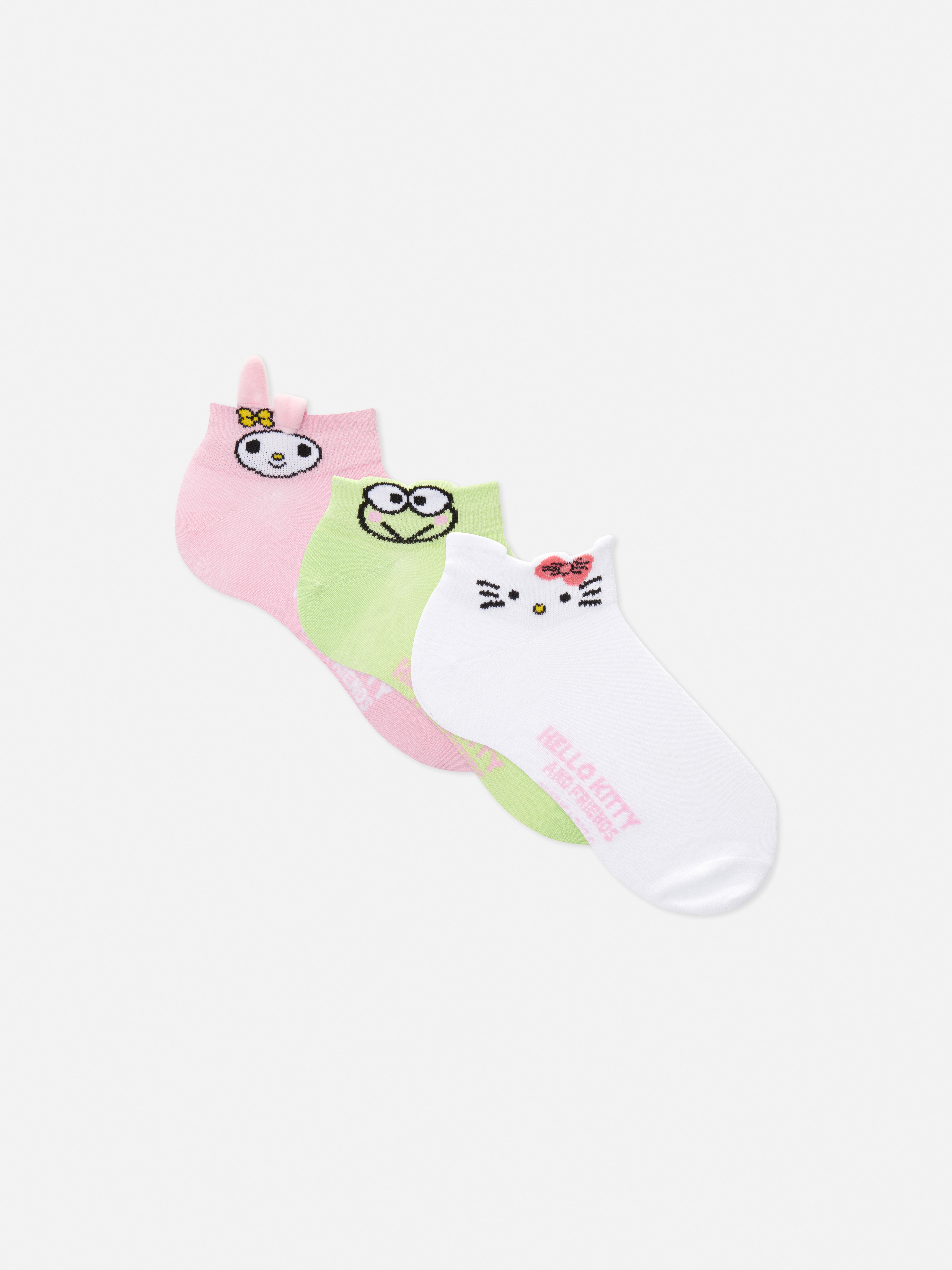 3pk Hello Kitty 50th Anniversary Trainer Socks