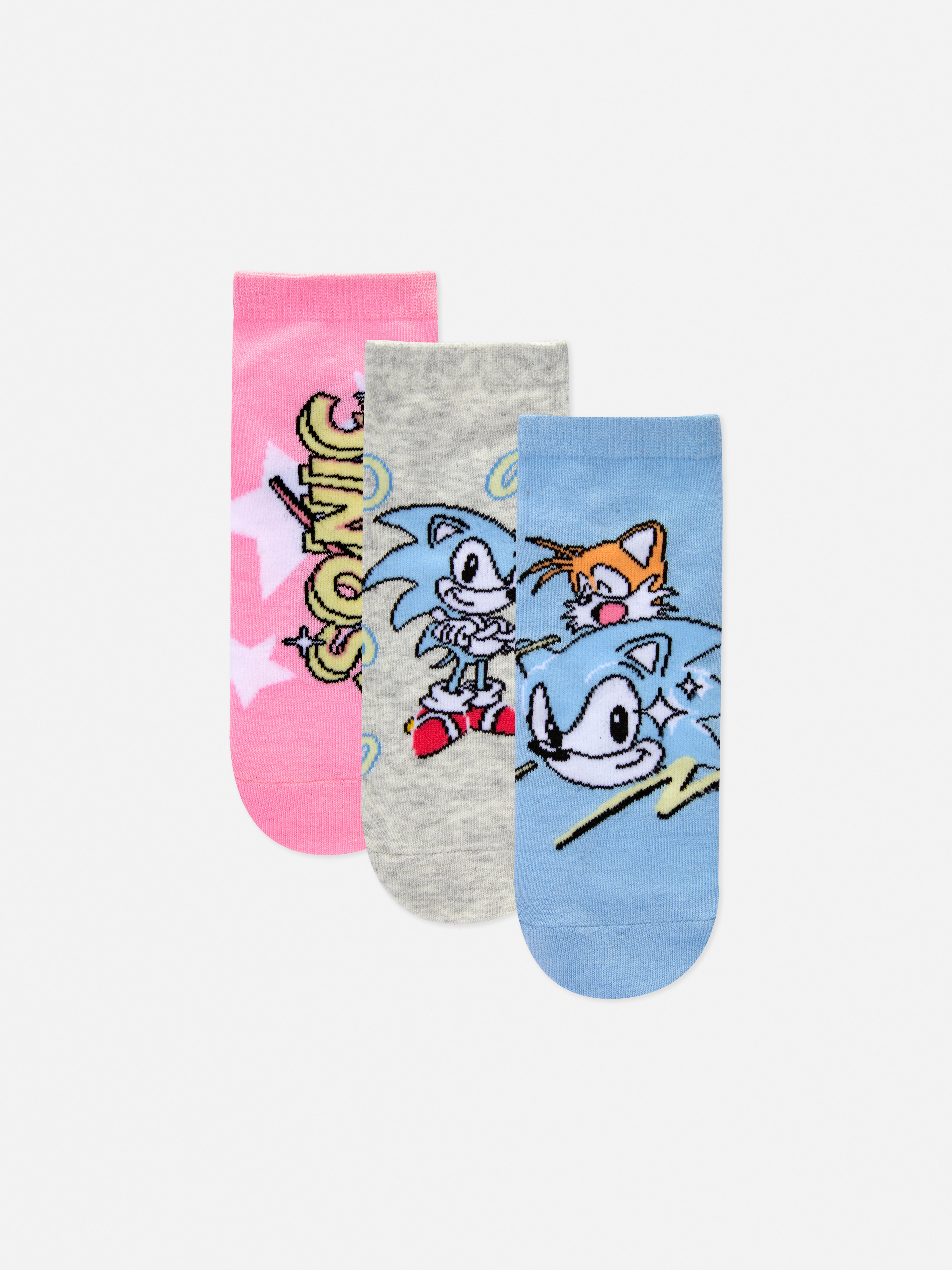 3pk Sonic The Hedgehog Trainer Socks