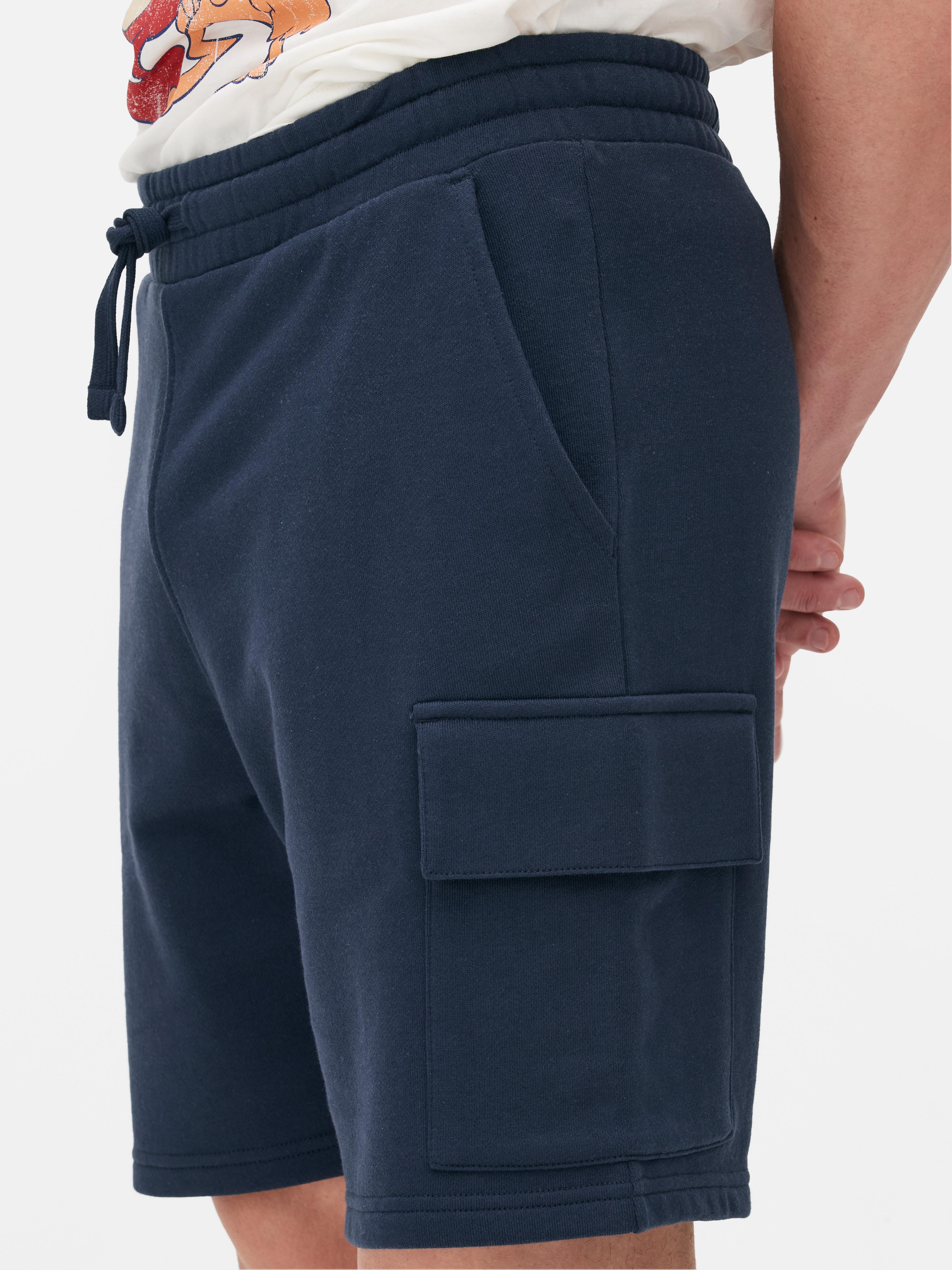 Mens Navy Cargo Jersey Shorts Primark