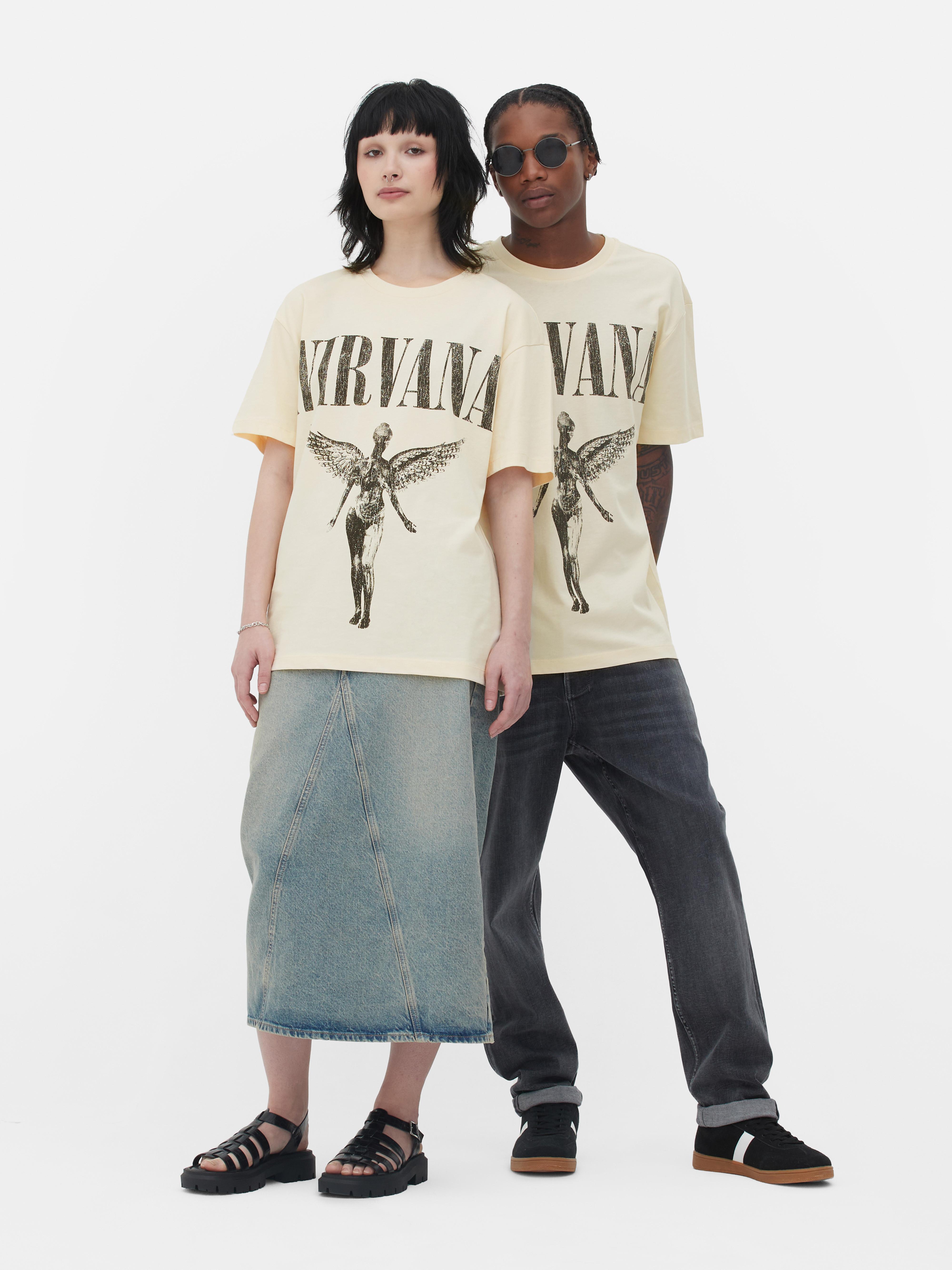 T-shirt met print Nirvana