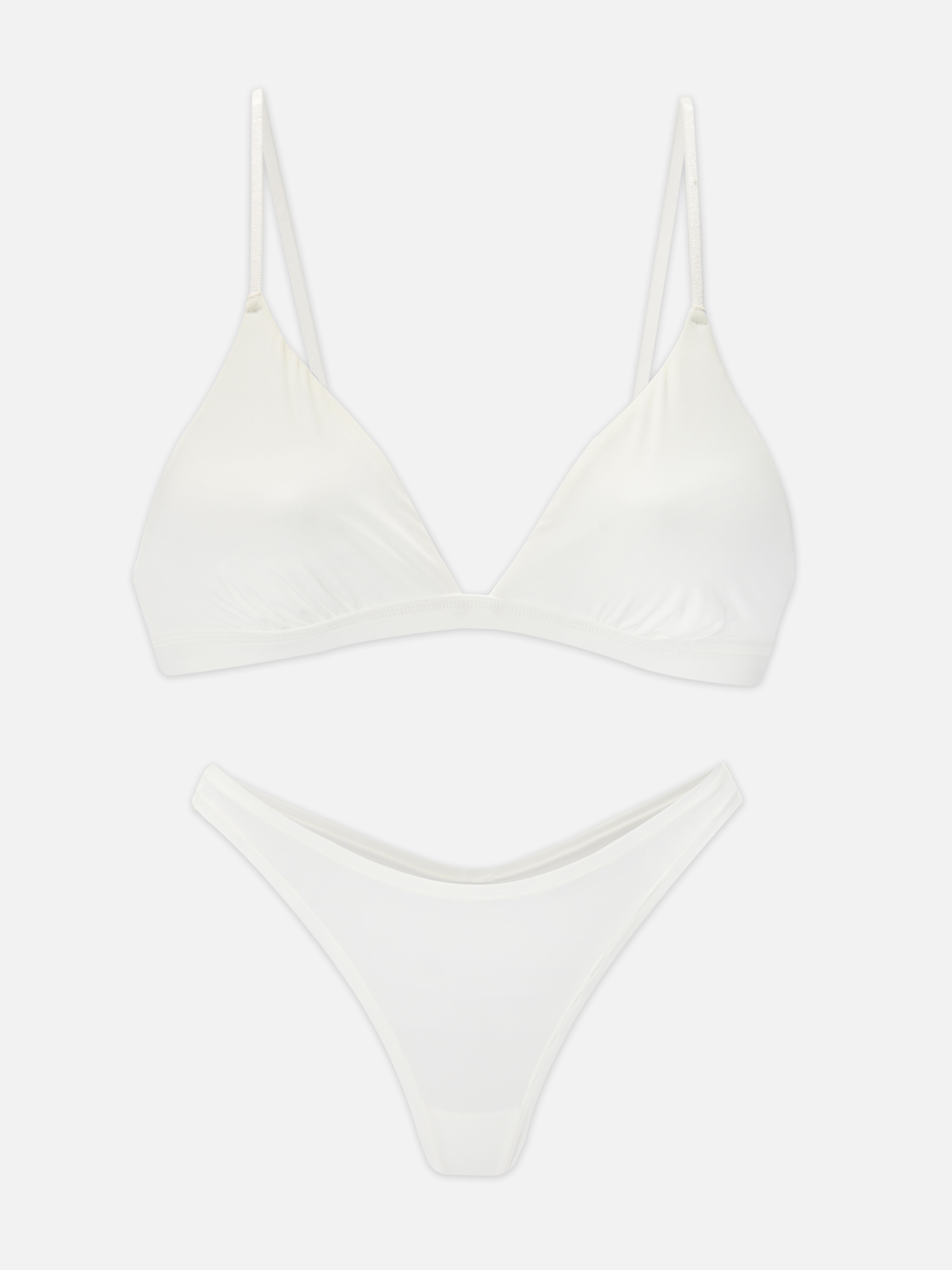 Non-Padded Triangle Bralette and Thong Set