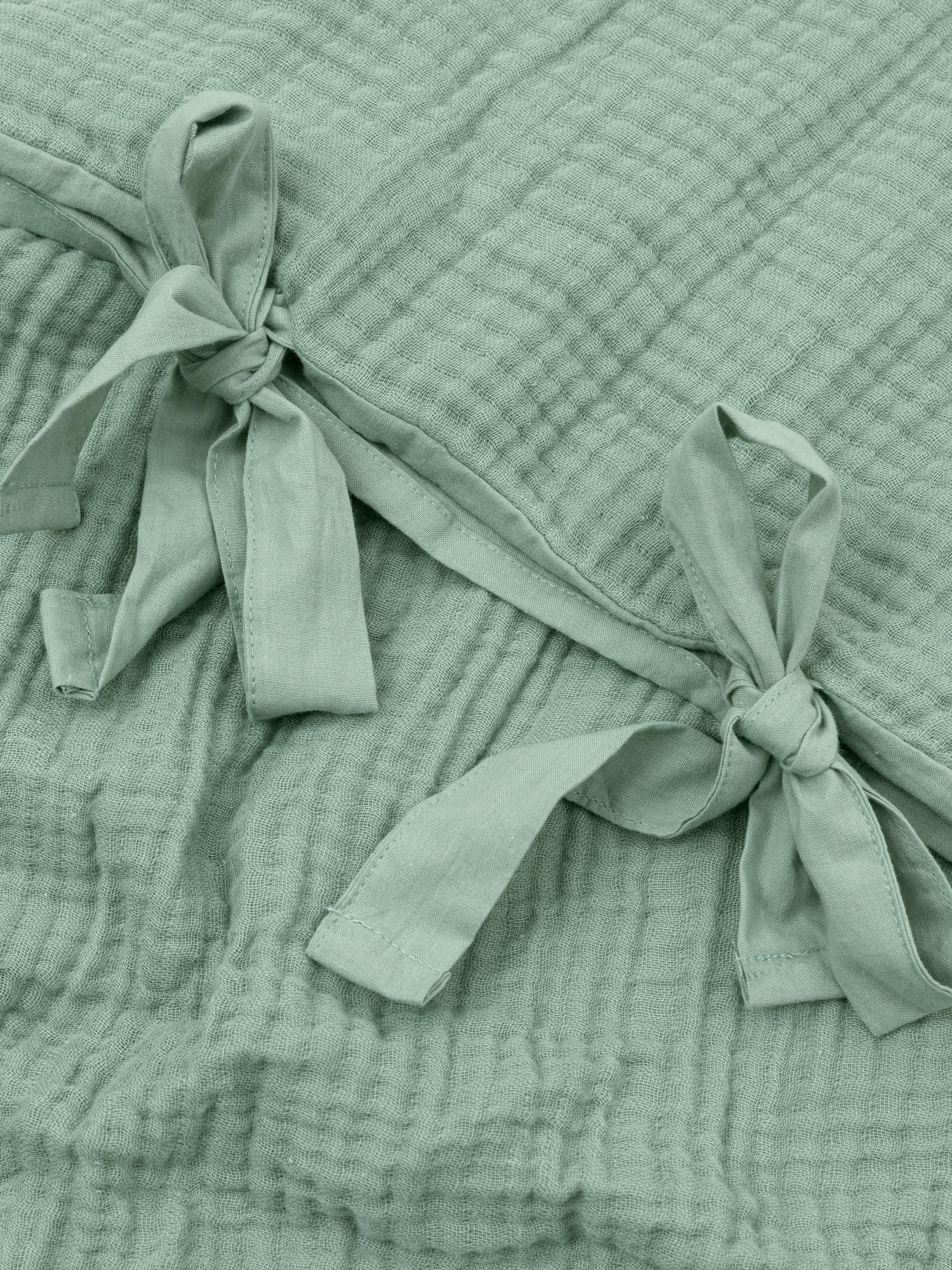 Green Seersucker King Duvet Cover Set