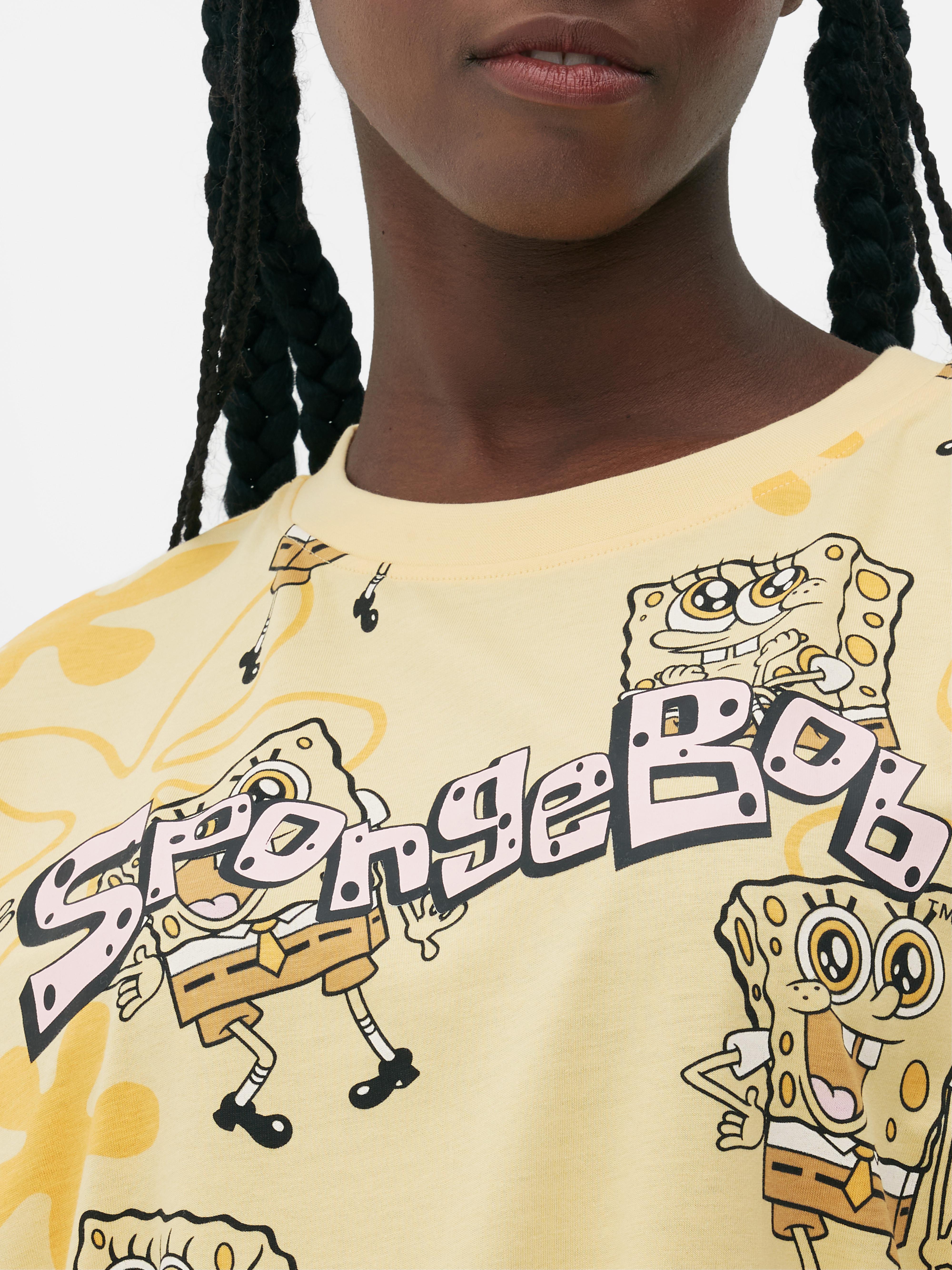 Womens Yellow Women's SpongeBob SquarePants Family Pyjamas TShirt