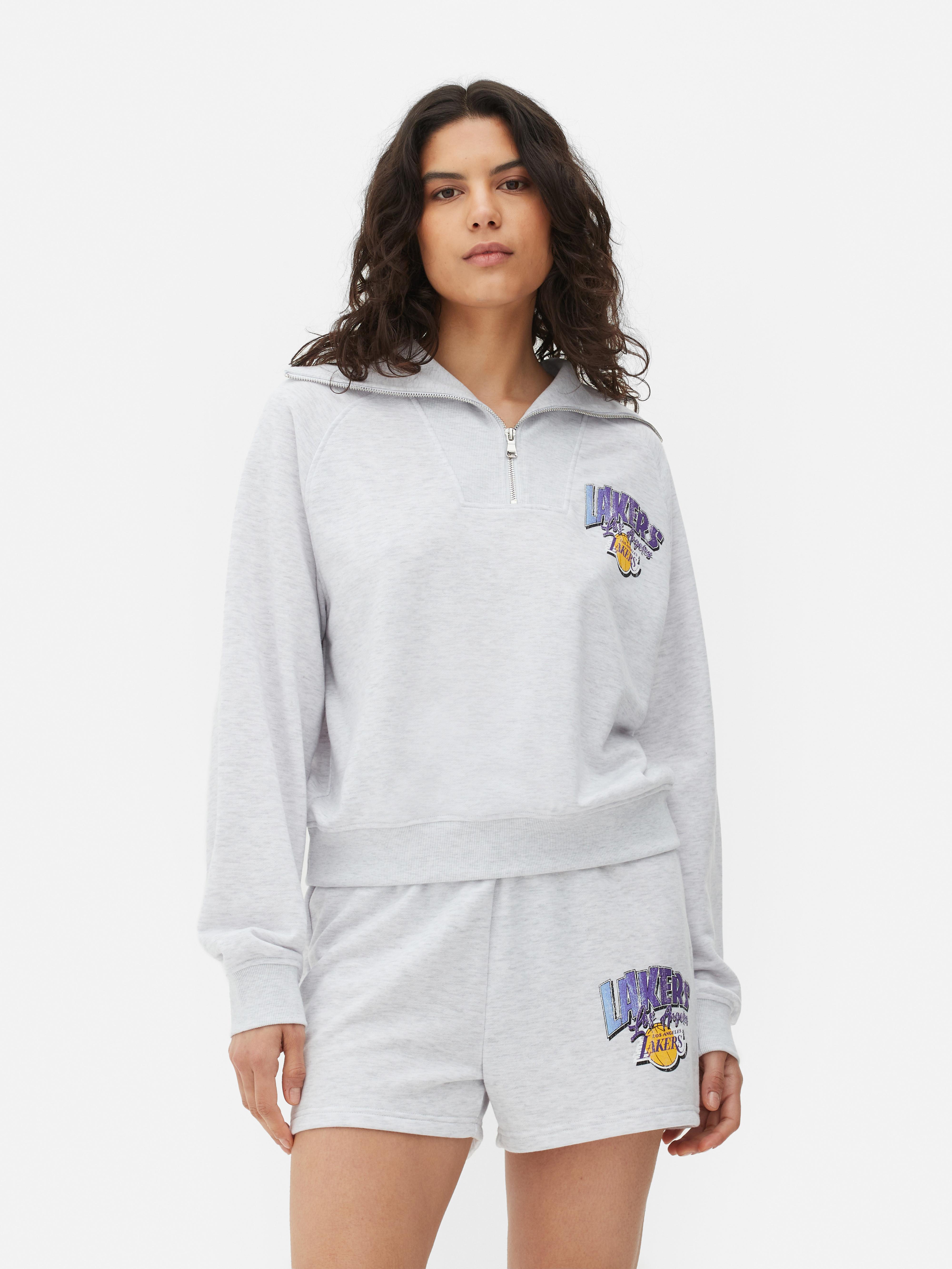 Womens Grey NBA Los Angeles Lakers Co ord Half Zip Sweatshirt Primark