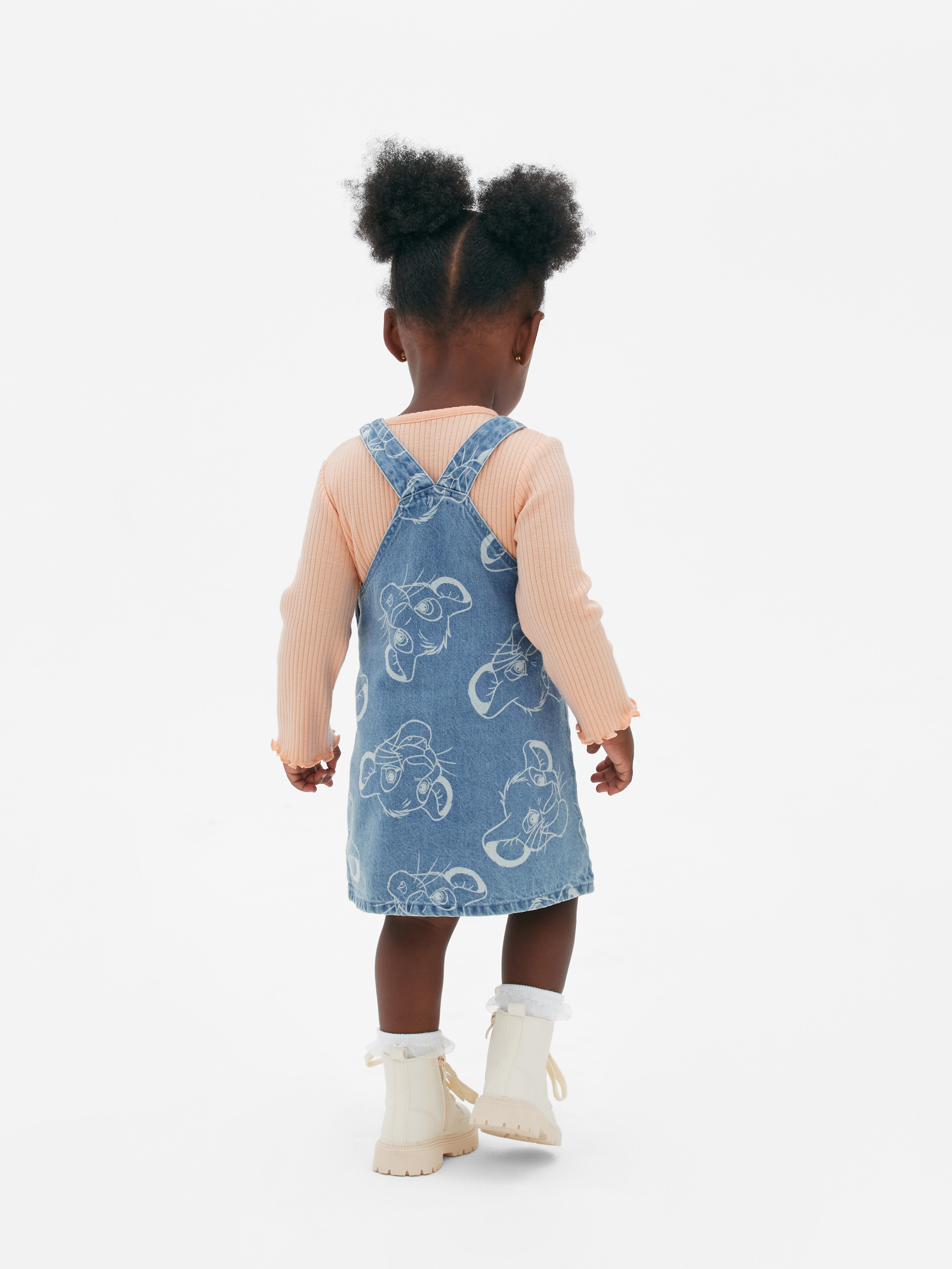 Baby Girls Mid Blue Disney s The Lion King Simba 30th Anniversary Pinafore Dress Set Primark