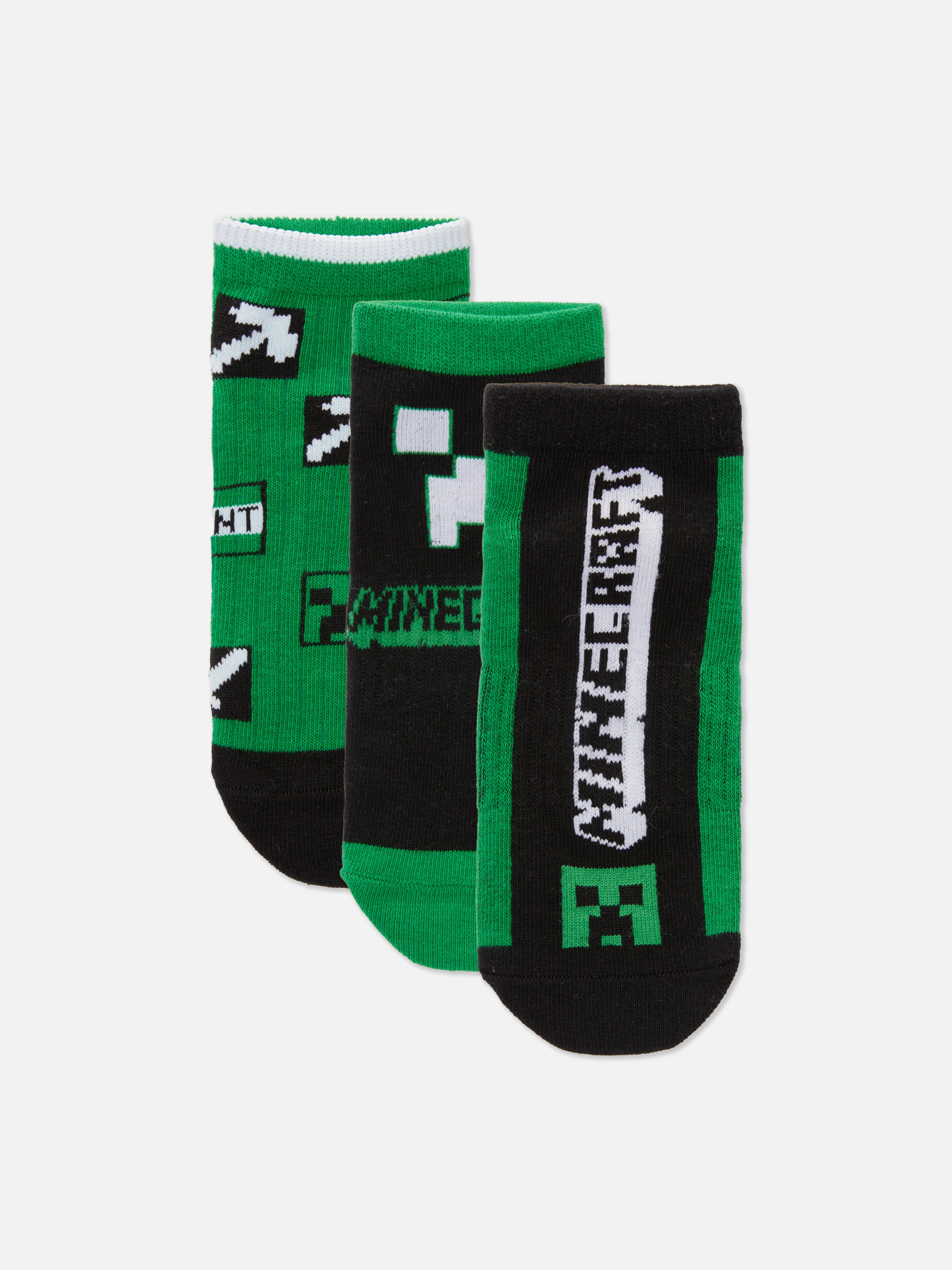 Pack de 3 calcetines deportivos de Minecraft