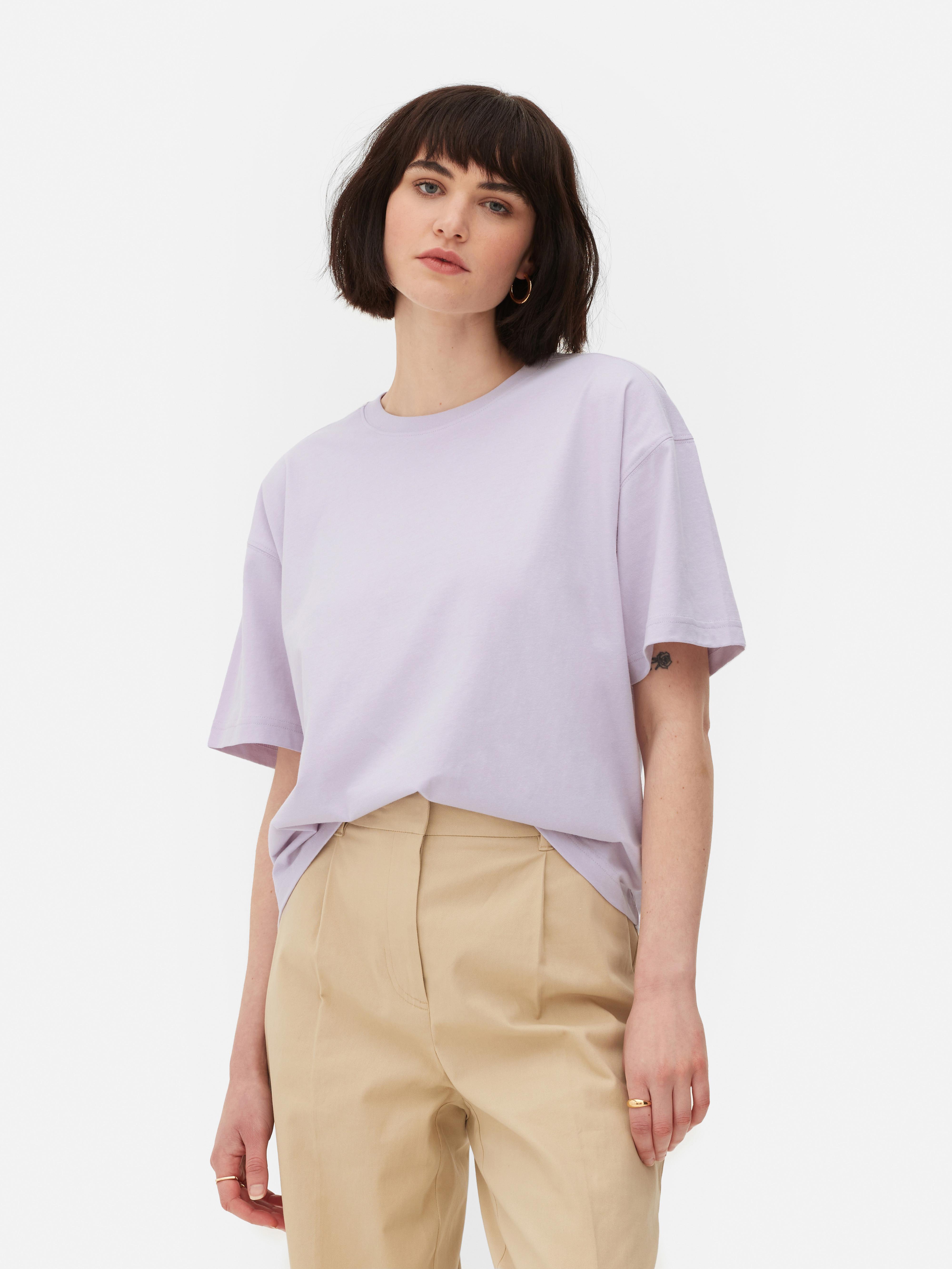 Womens Lilac Oversized Boxy T-Shirt | Primark