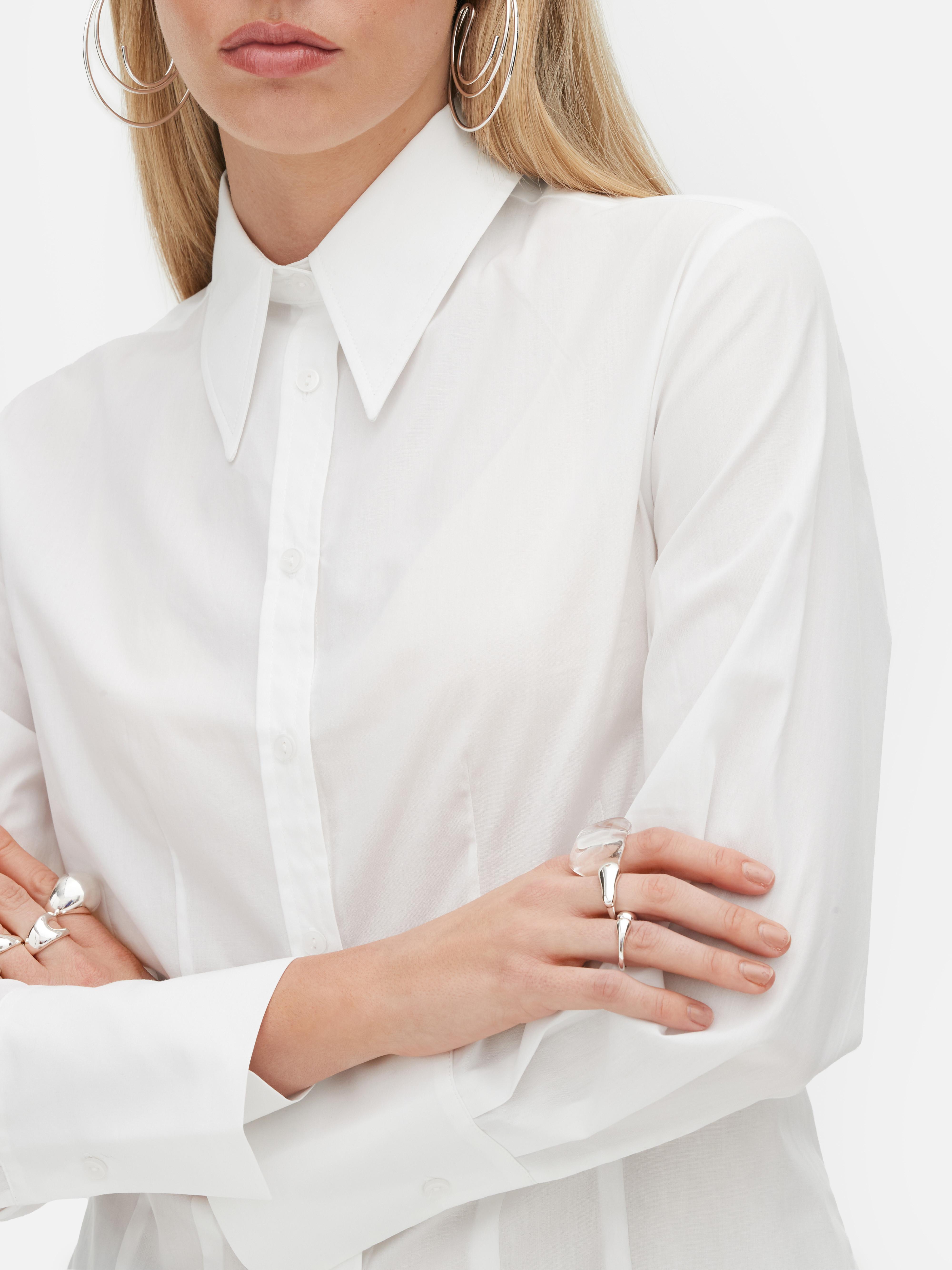 Womens White Rita Ora SlimFit Shirt Primark