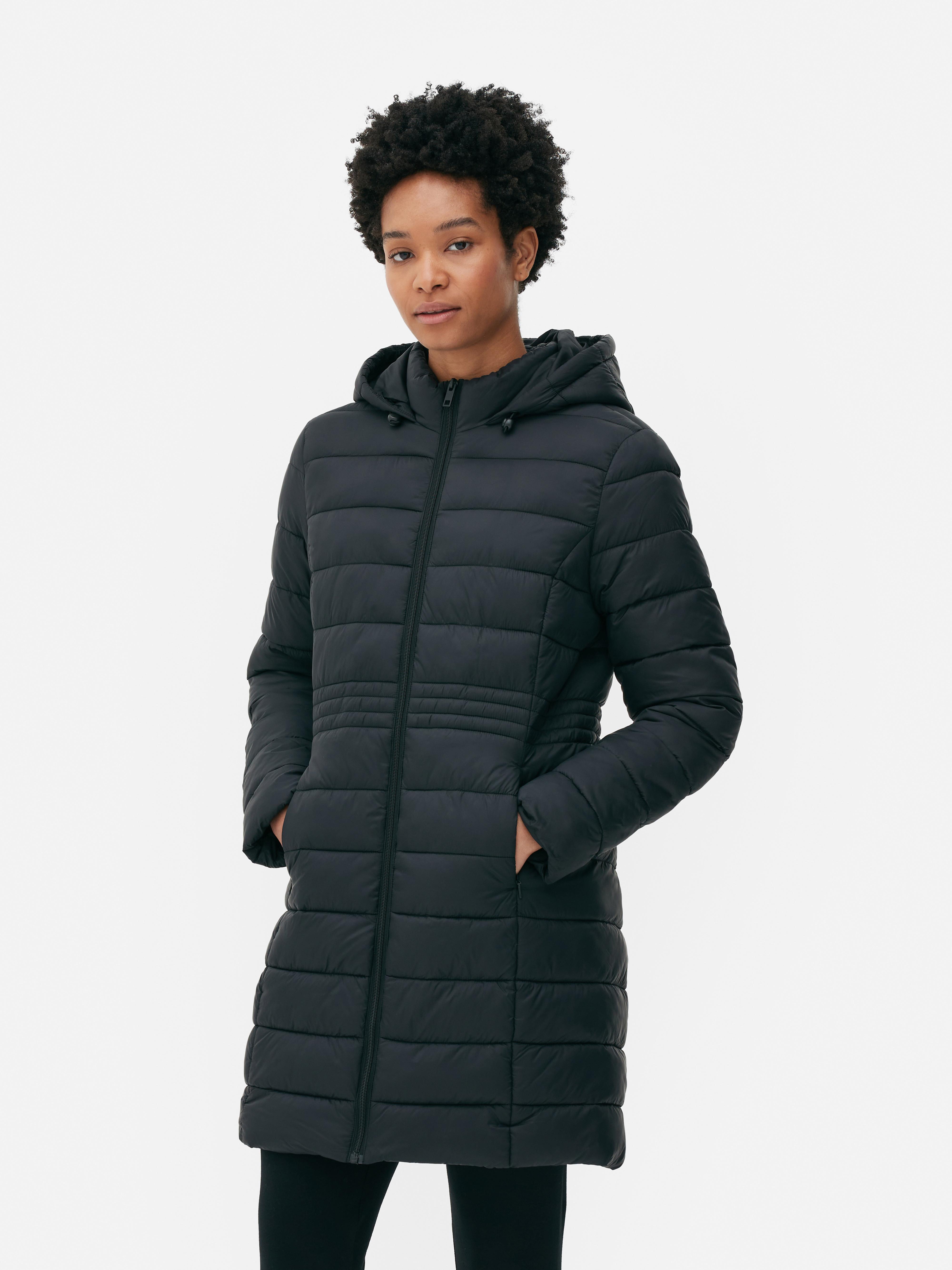 Womens Black Super Light Longline Puffer Jacket Primark