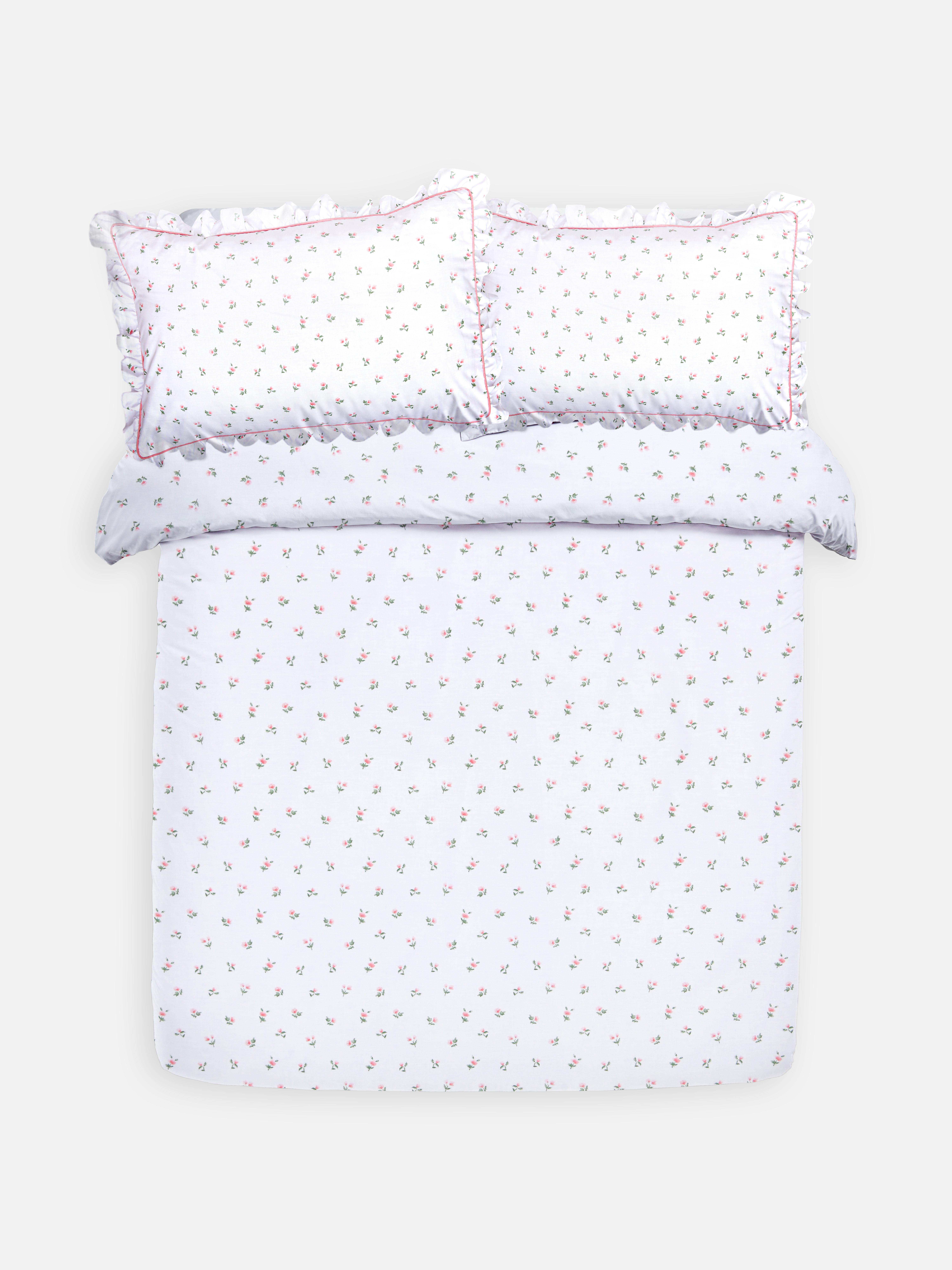 Pink Ditsy Rose King Size Duvet Cover Set Primark