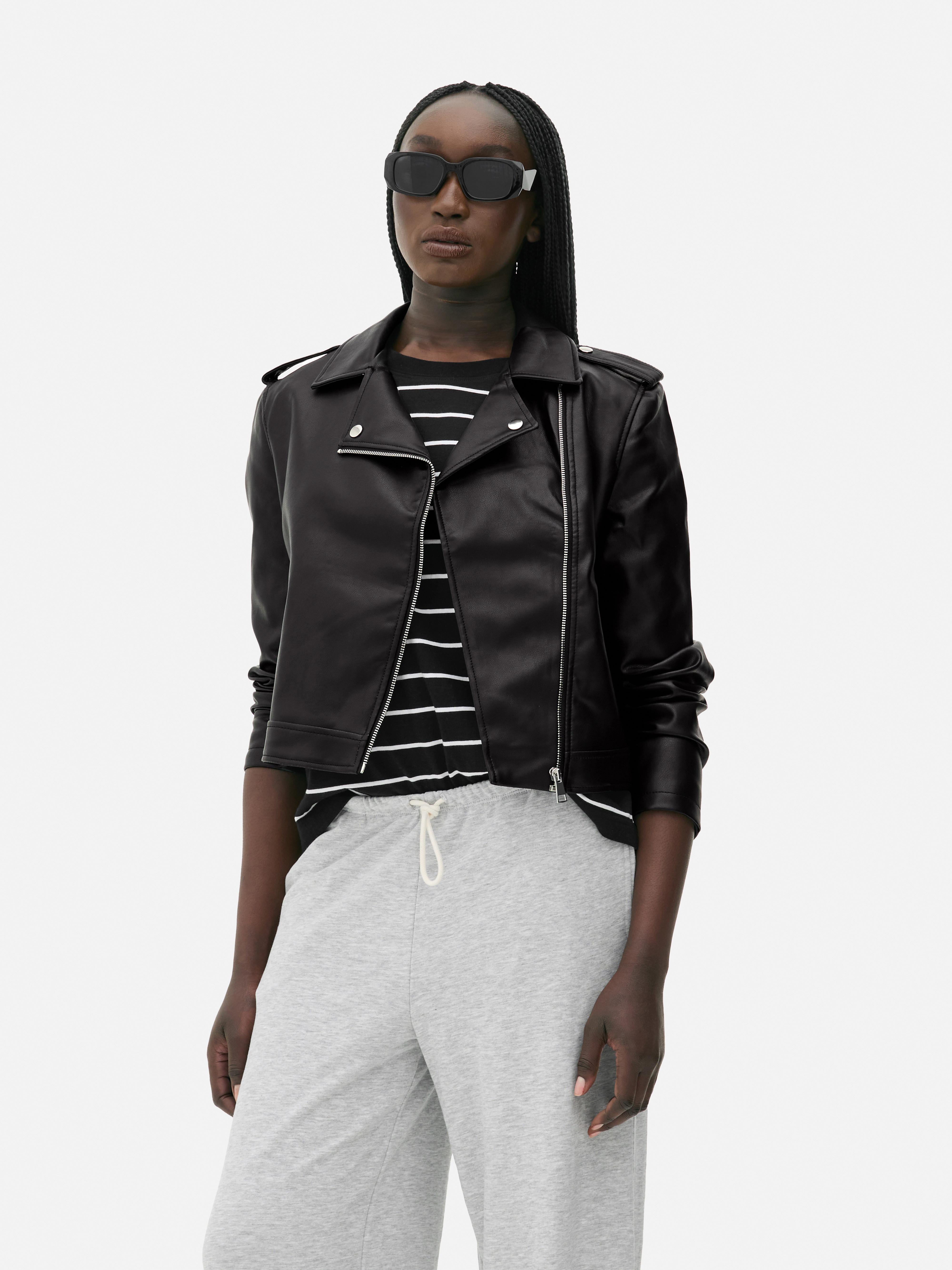 Essential Faux Leather Biker Jacket