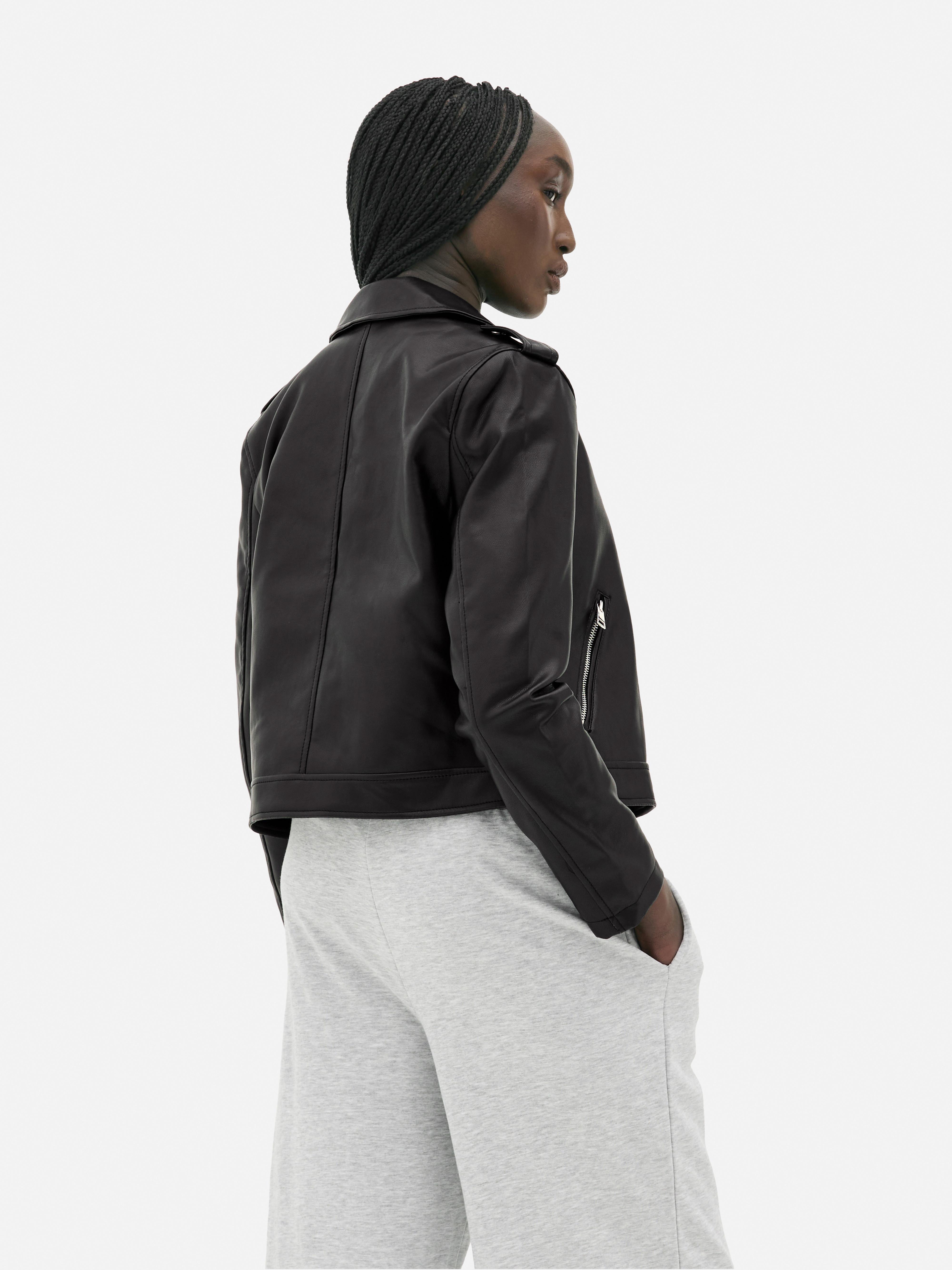 Essential Faux Leather Biker Jacket