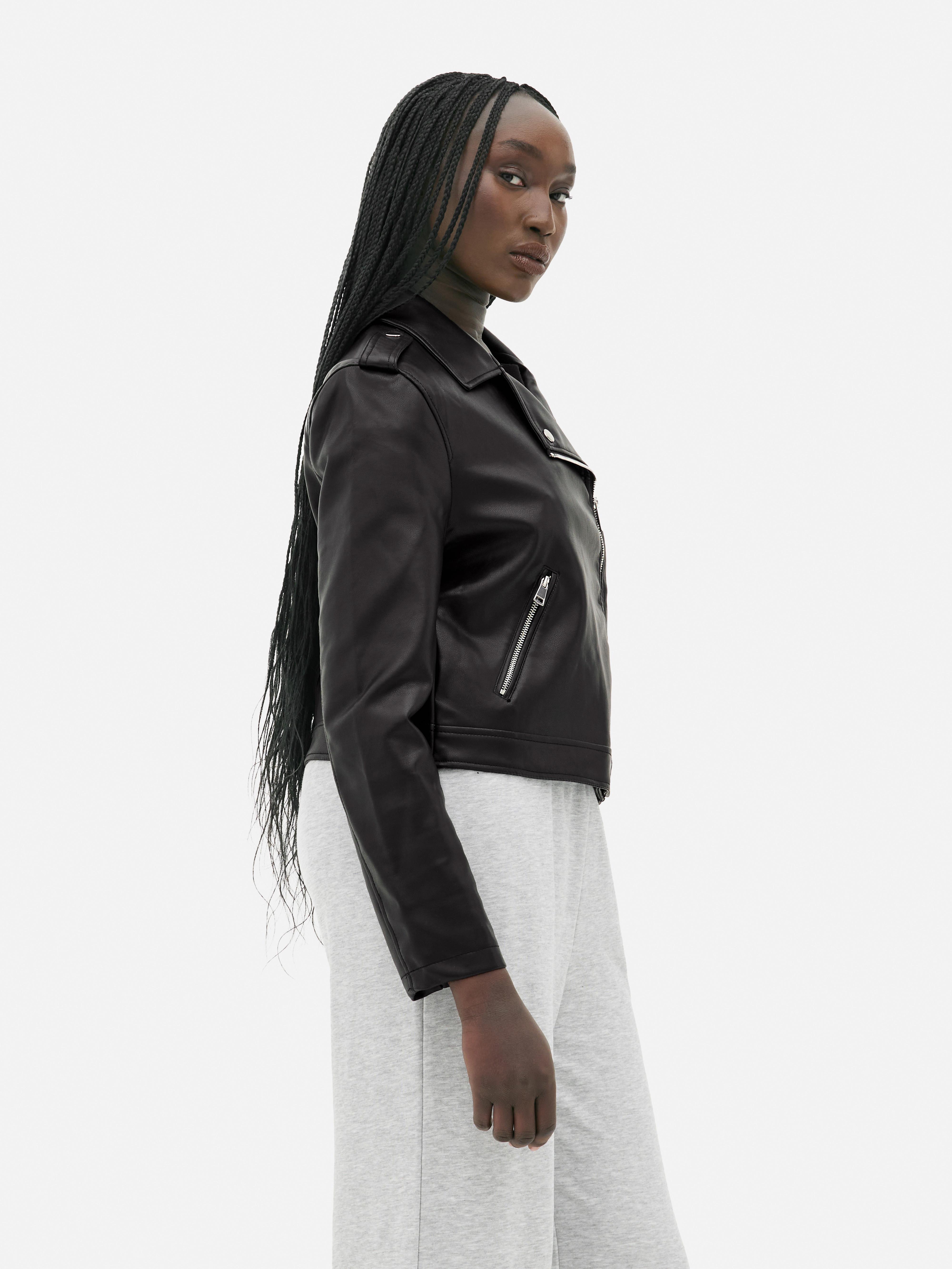 Essential Faux Leather Biker Jacket