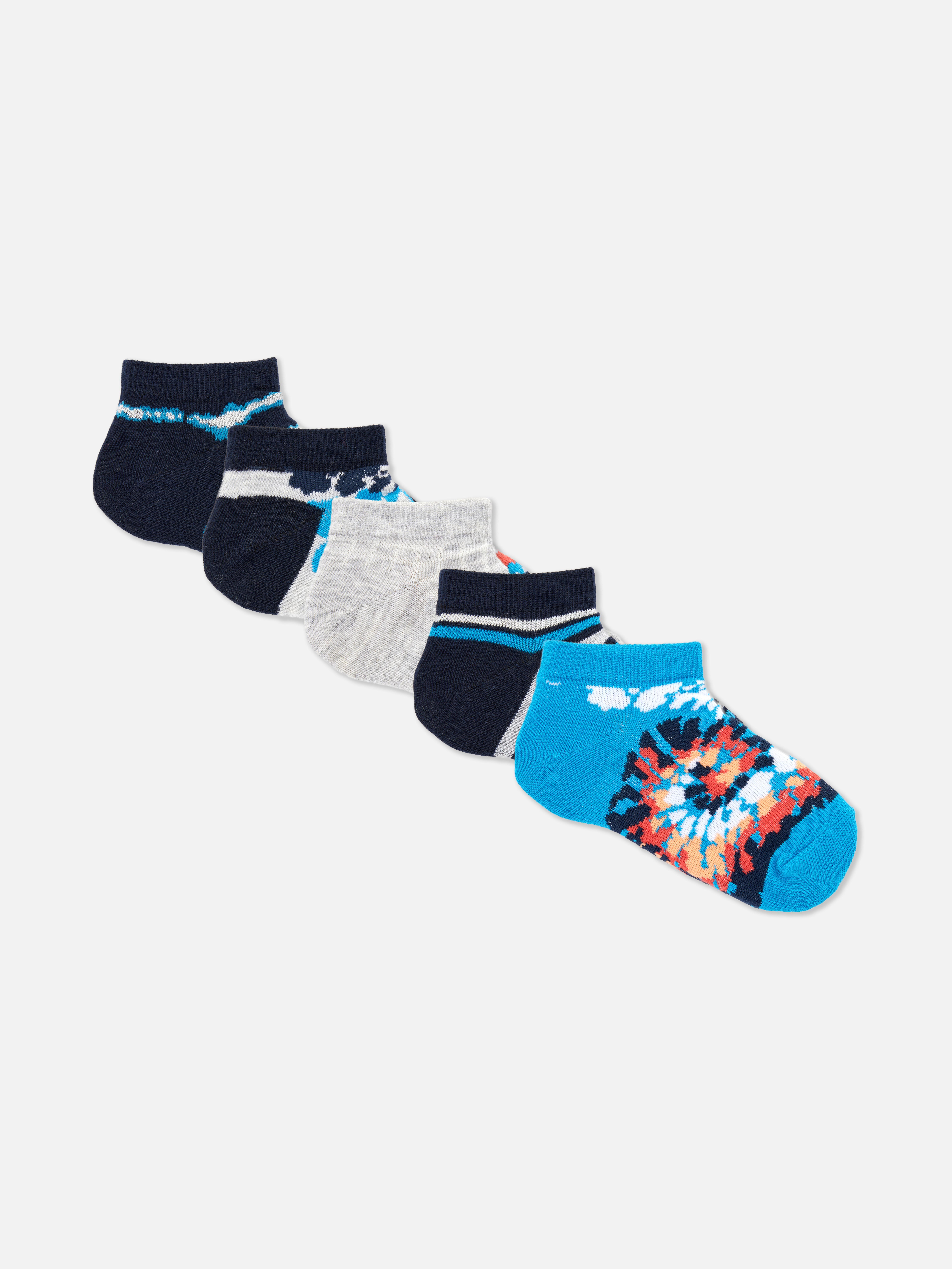 5pk Tie-Dye Trainer Socks