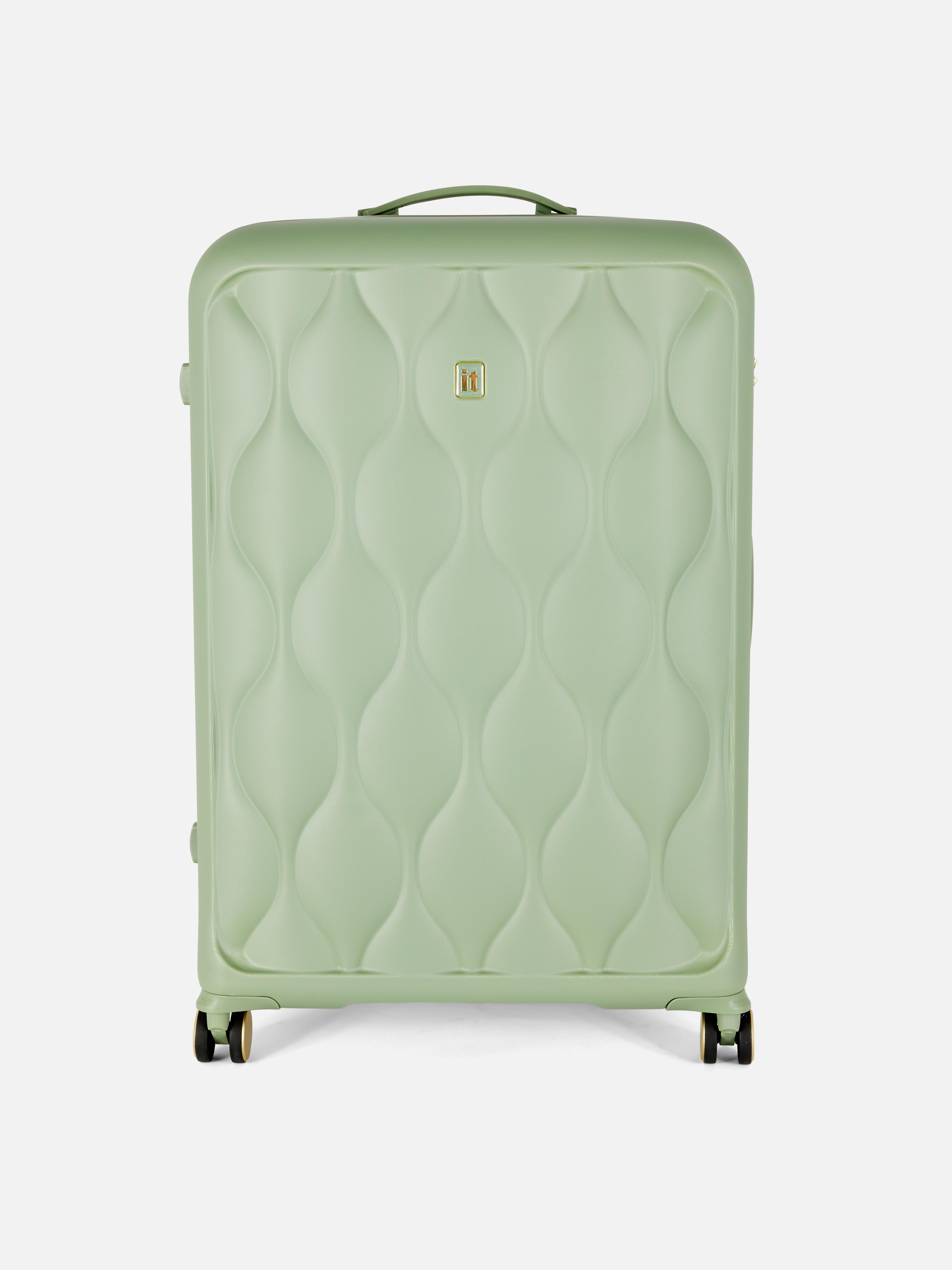 Green it Luggage Quilted 8 Wheel Suitcase Primark