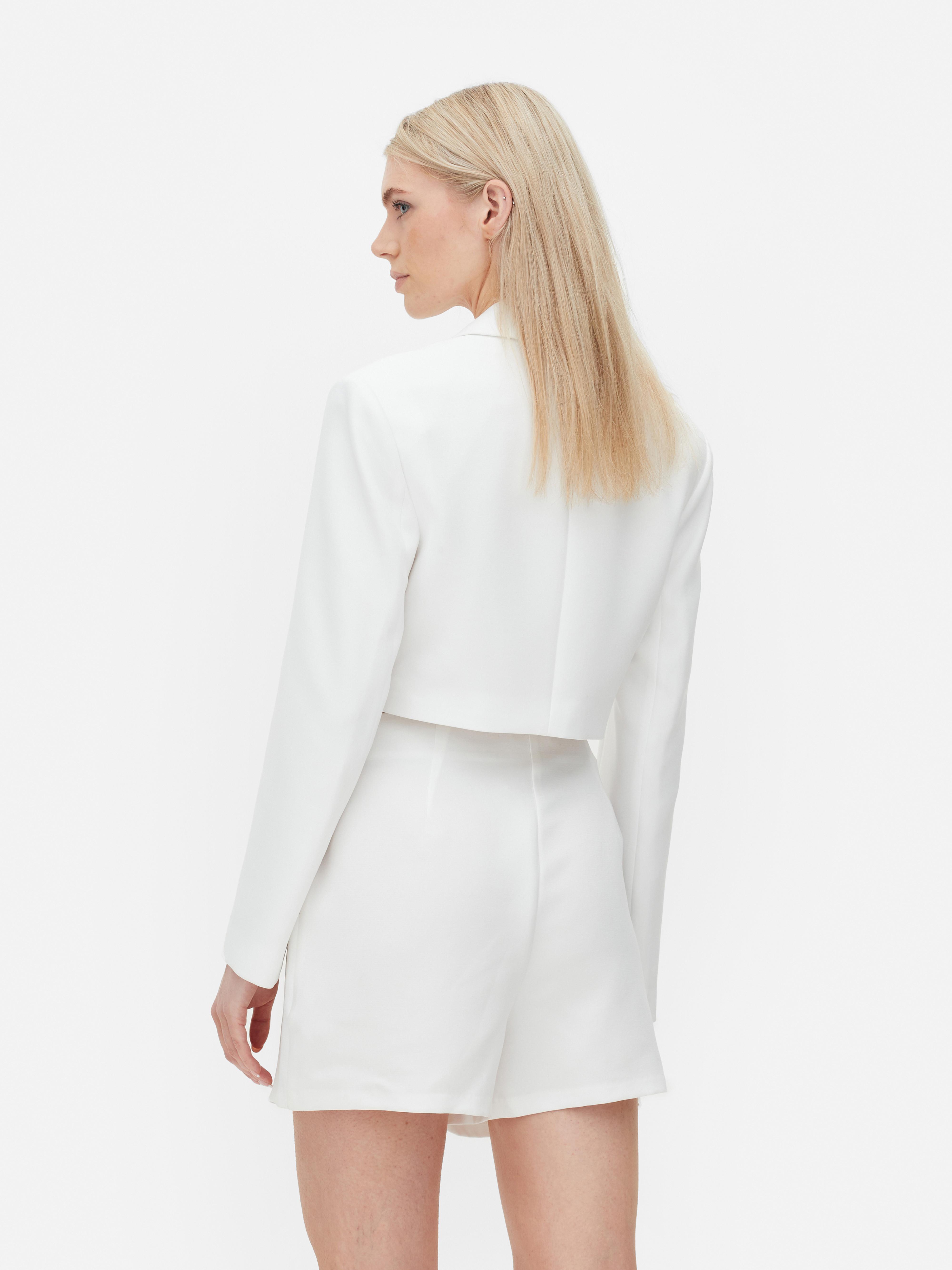 Womens White Luna Single-Breasted Crop Blazer | Primark