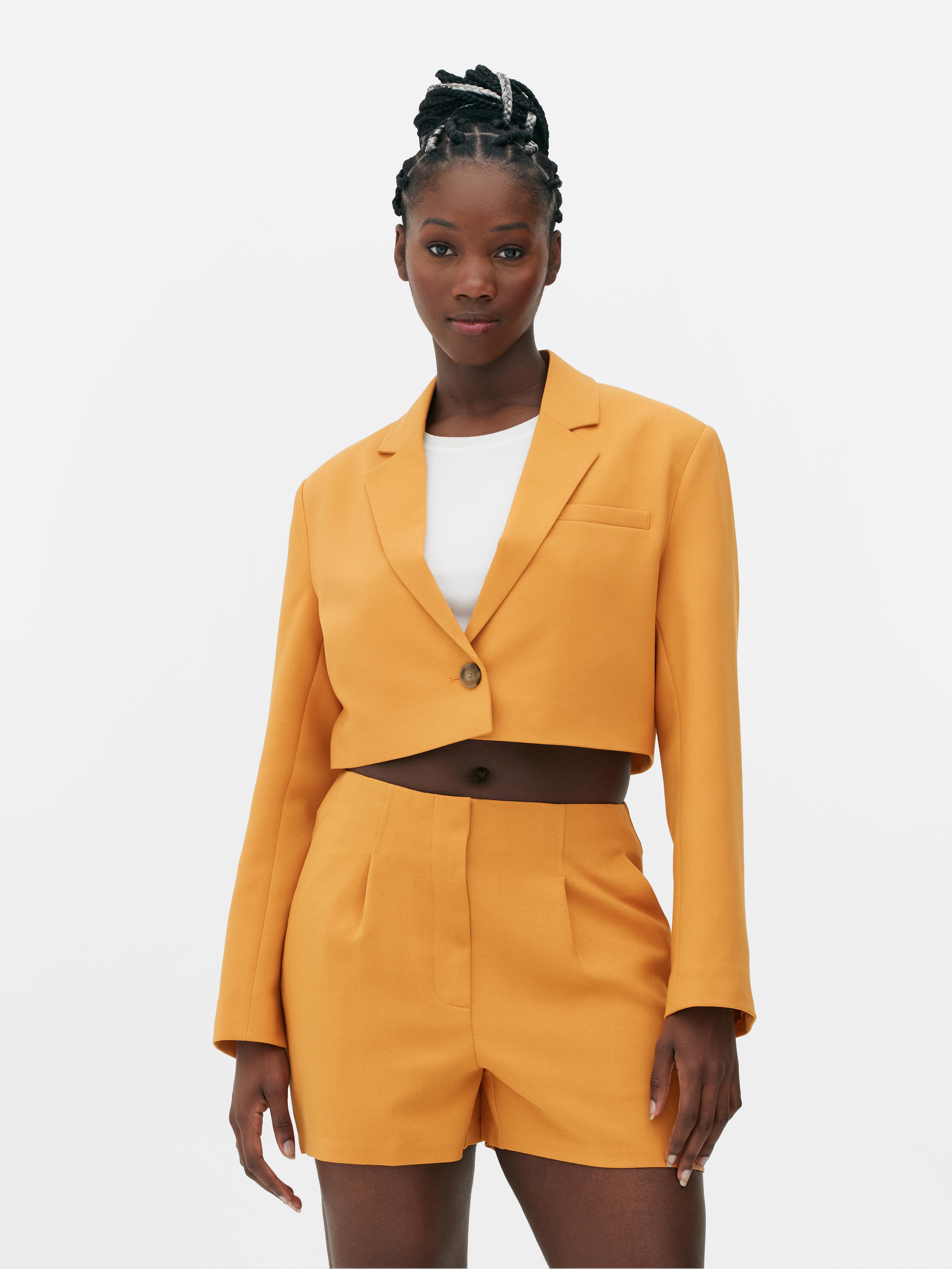 Women's Orange Luna Single-Breasted Cropped Blazer | Primark