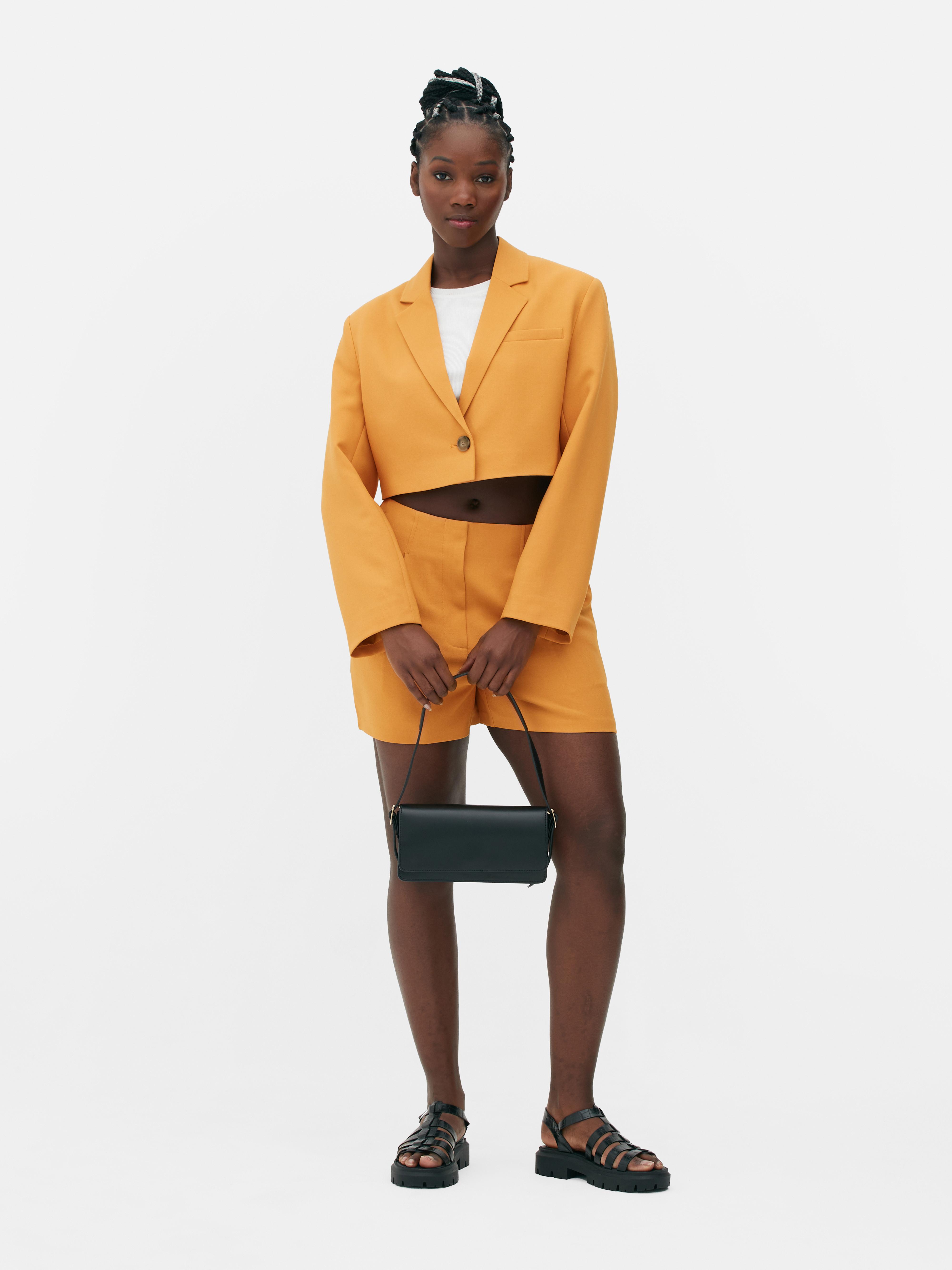 Women's Orange Luna Single-Breasted Cropped Blazer | Primark