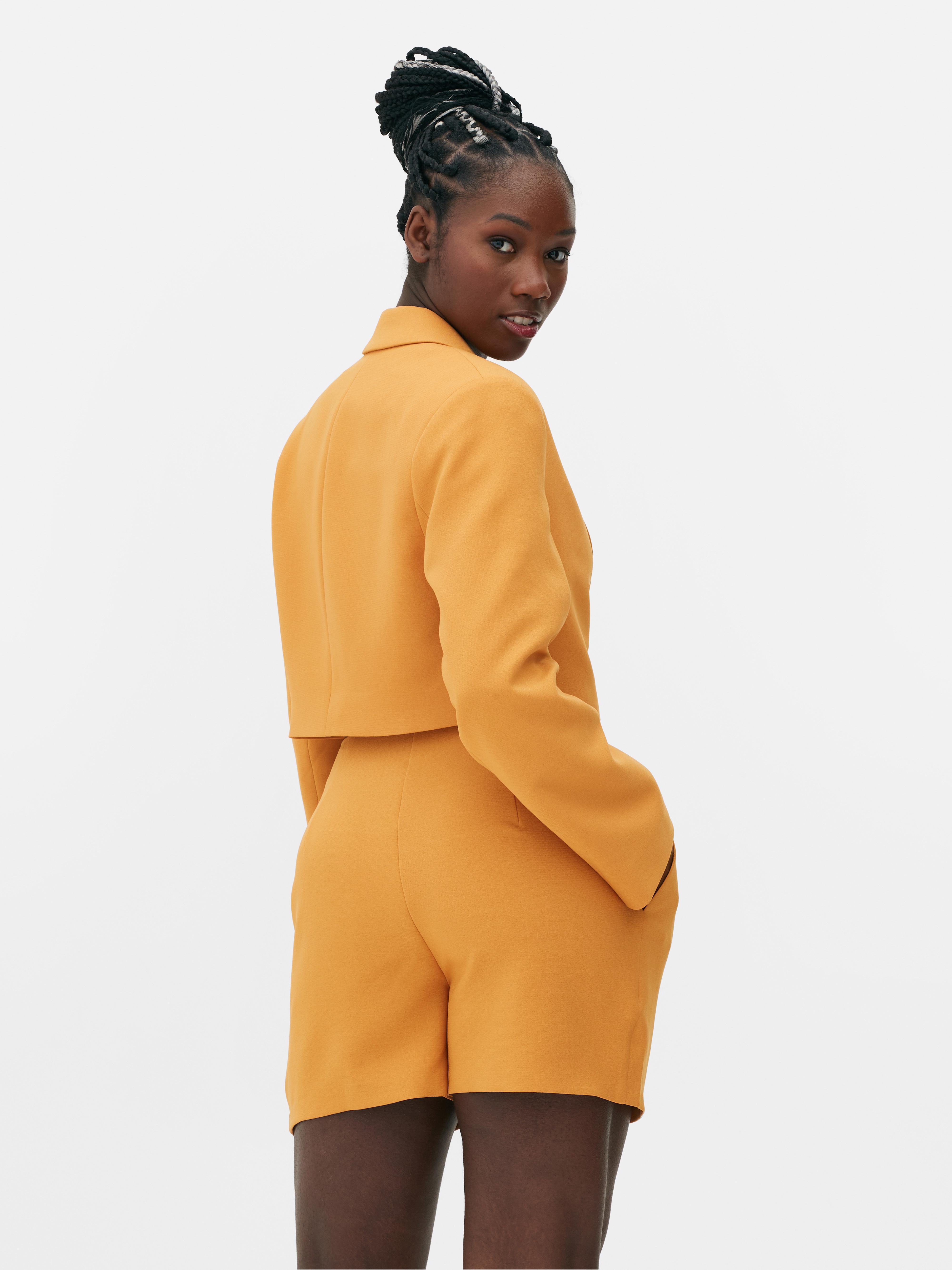 Women's Orange Luna Single-Breasted Cropped Blazer | Primark