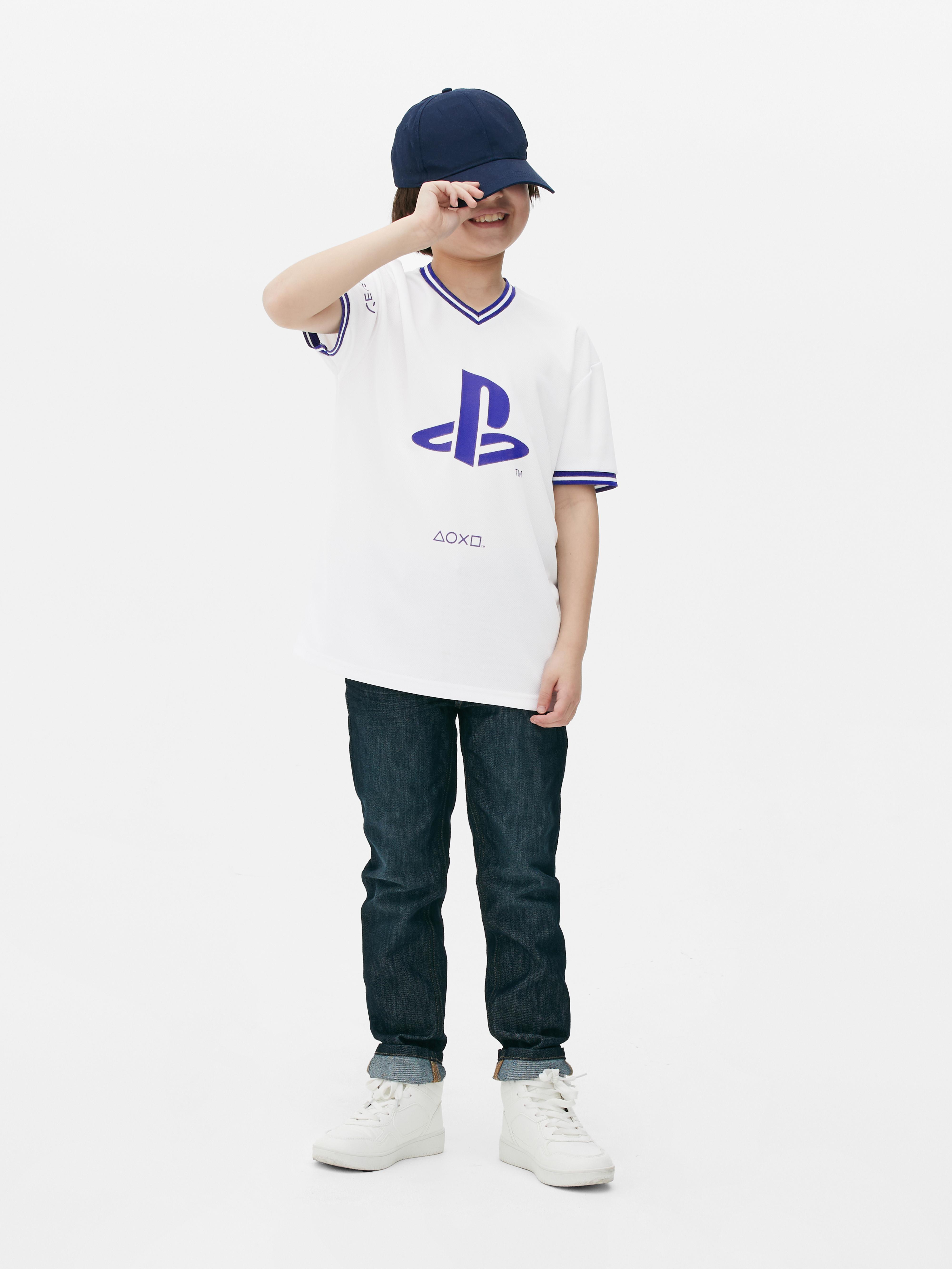 „PlayStation“ T-Shirt mit V-Ausschnitt