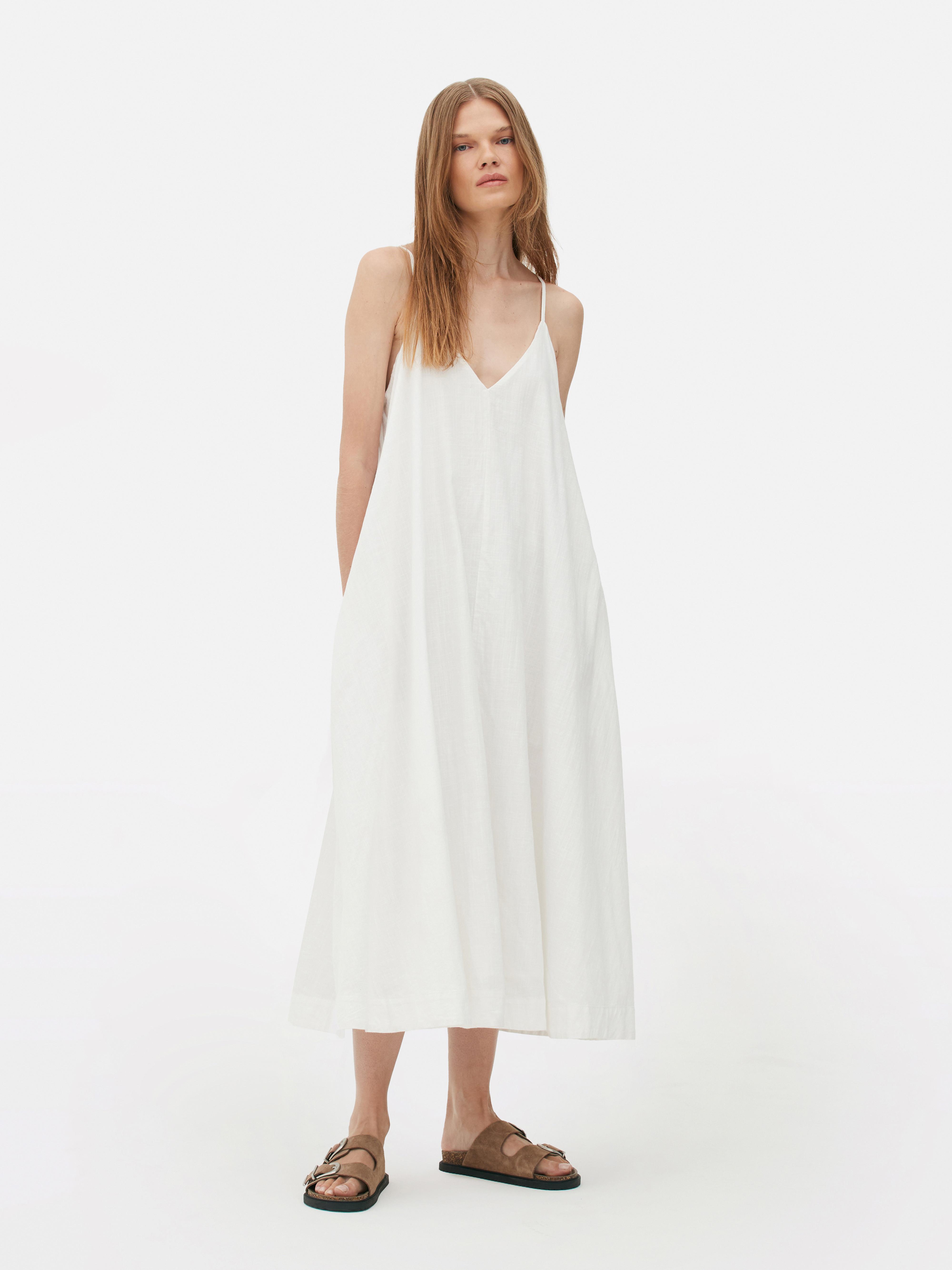 Womens White The Edit Trapeze Midi Dress Primark