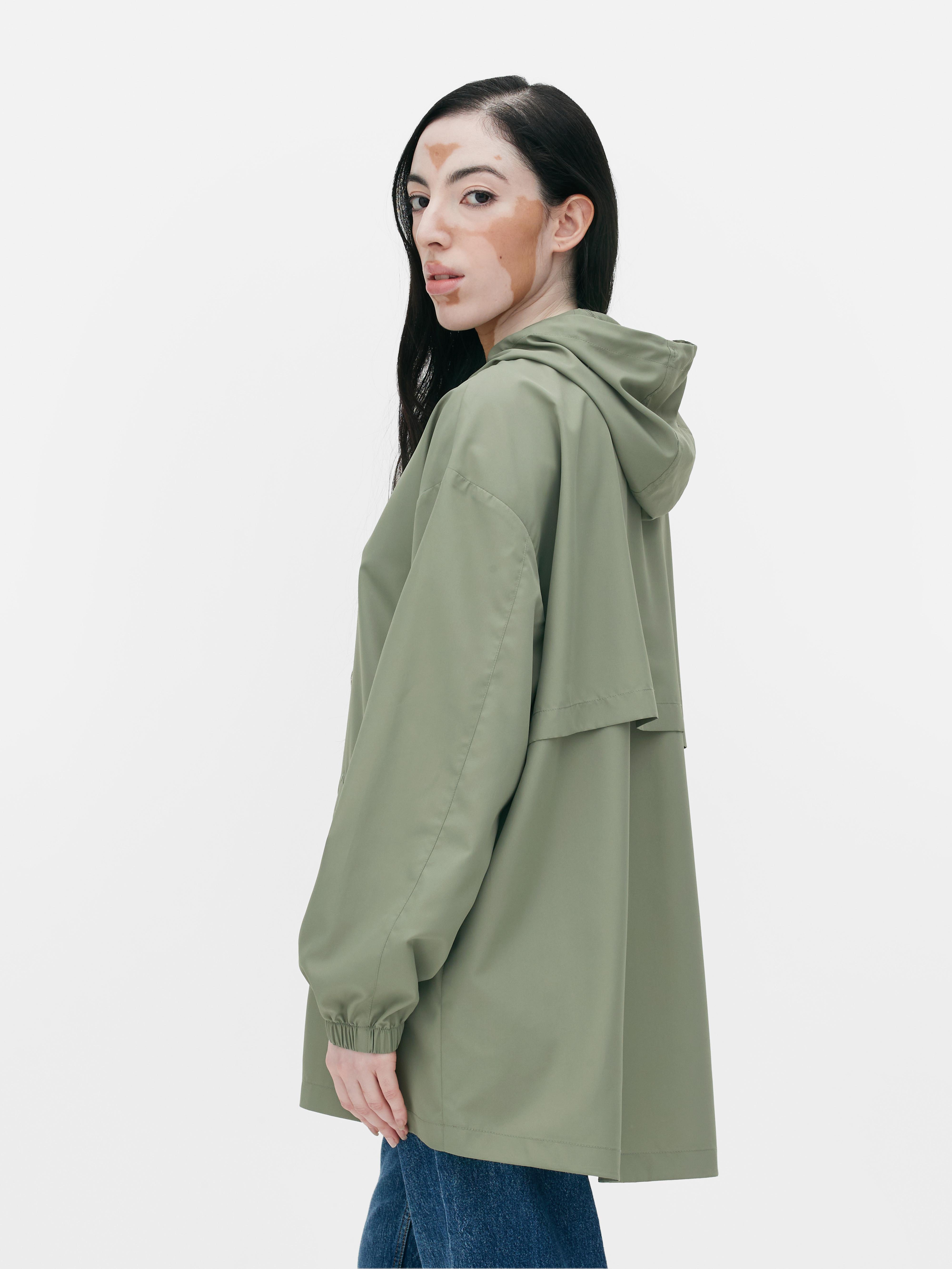 Green parka raincoat best sale