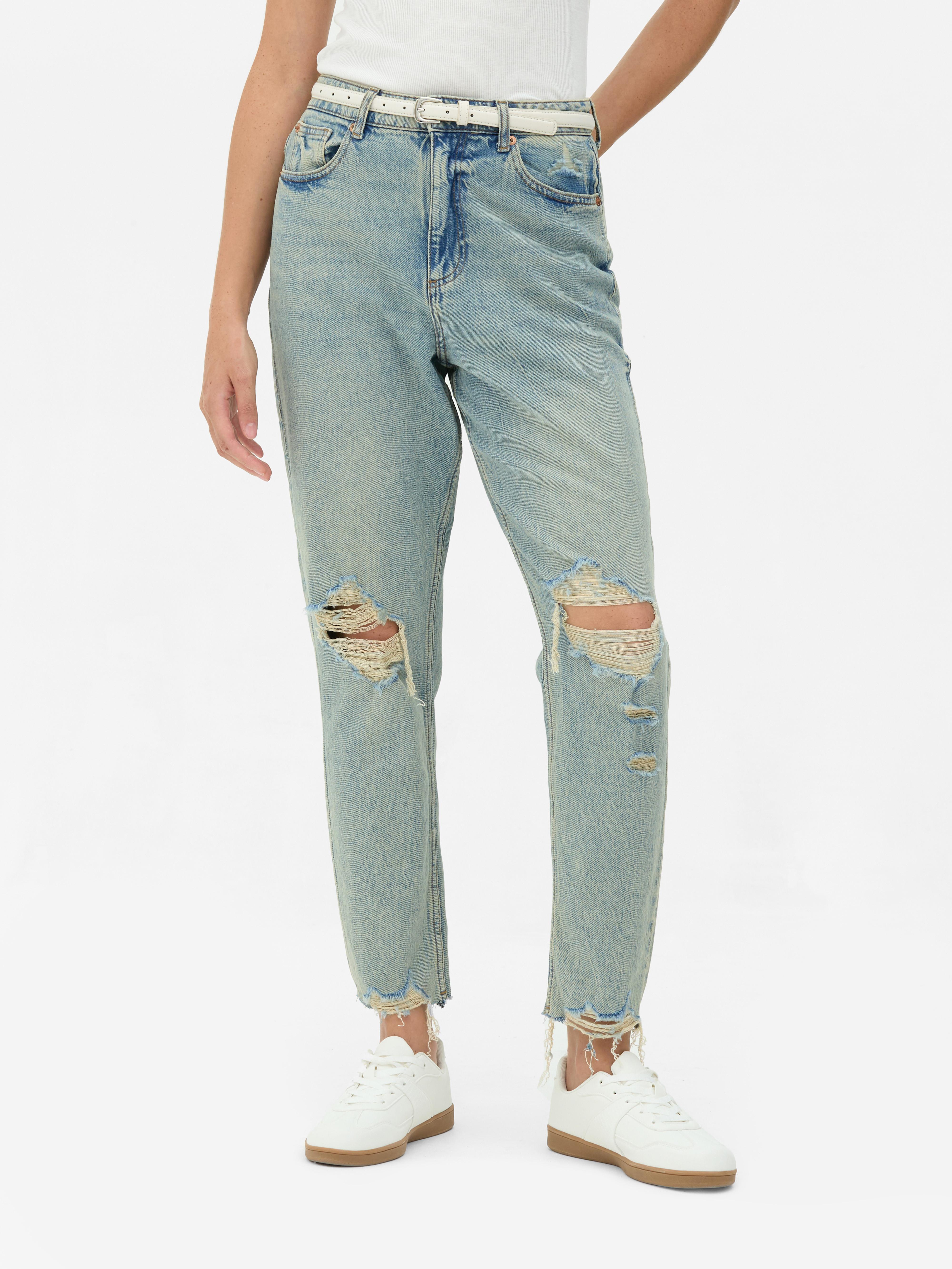 Jeans mom déchiré sale