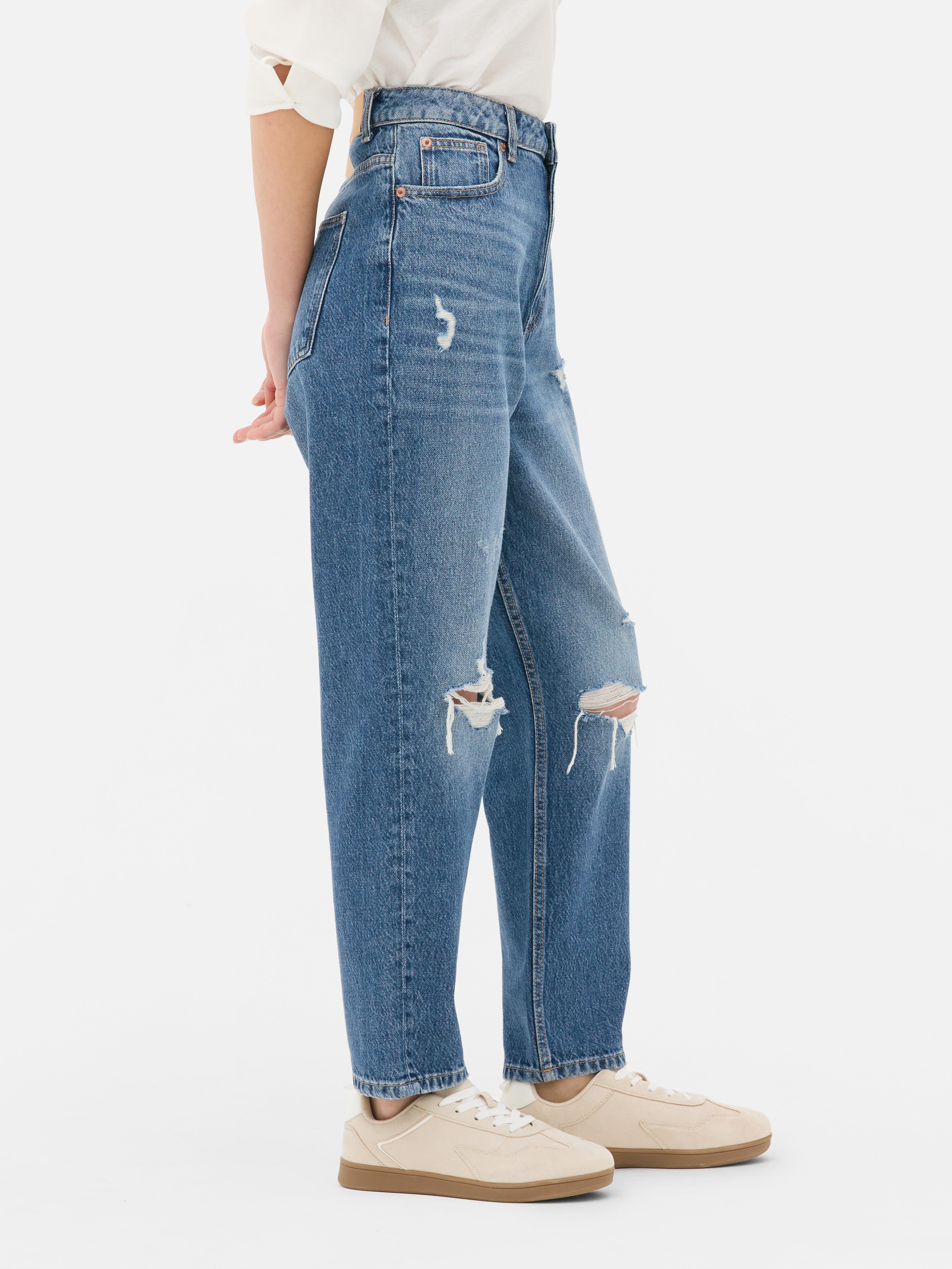 Gescheurde spijkerbroek met hoge taille