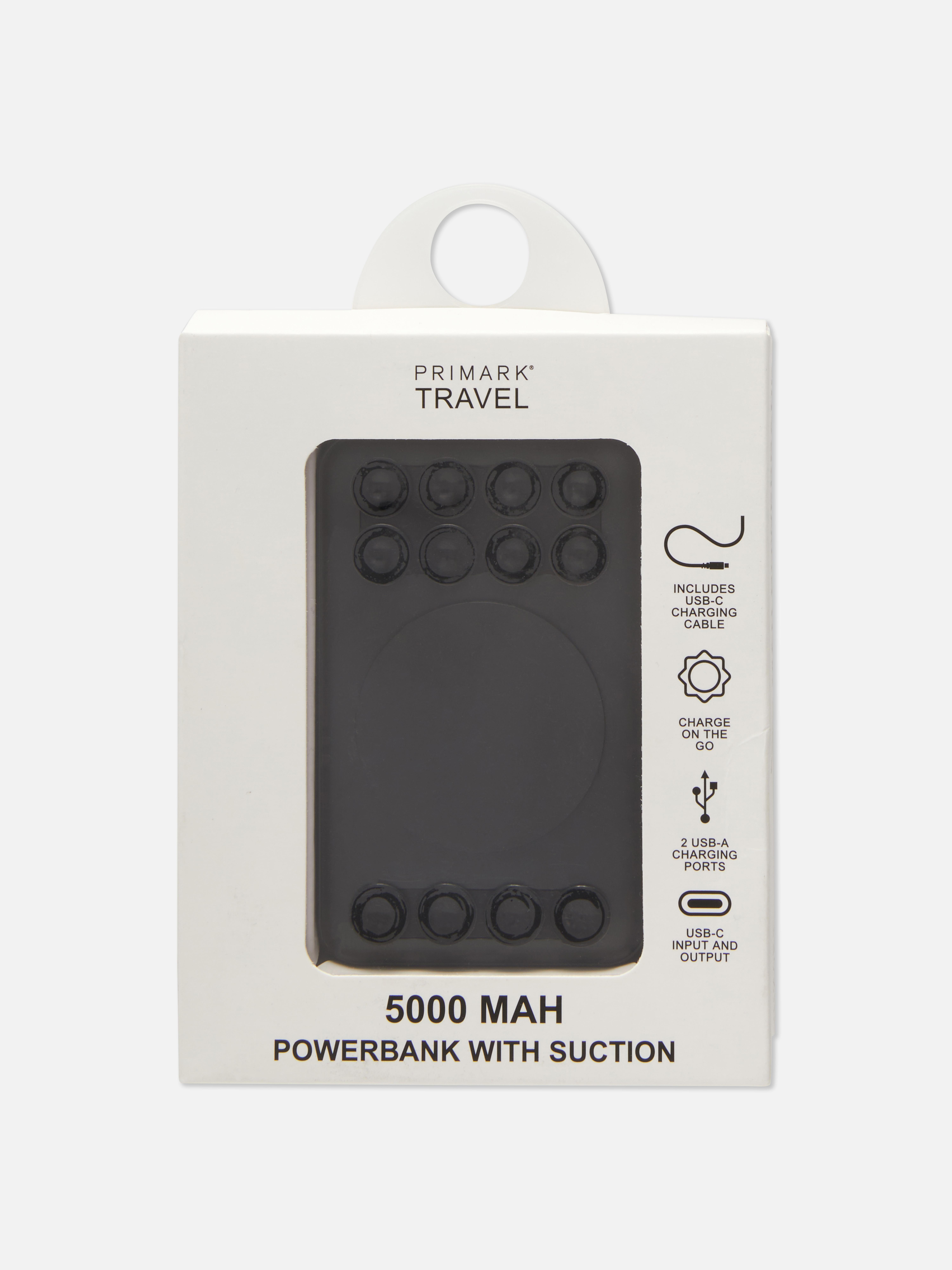 5000 mAh Power Bank With Suction Cups