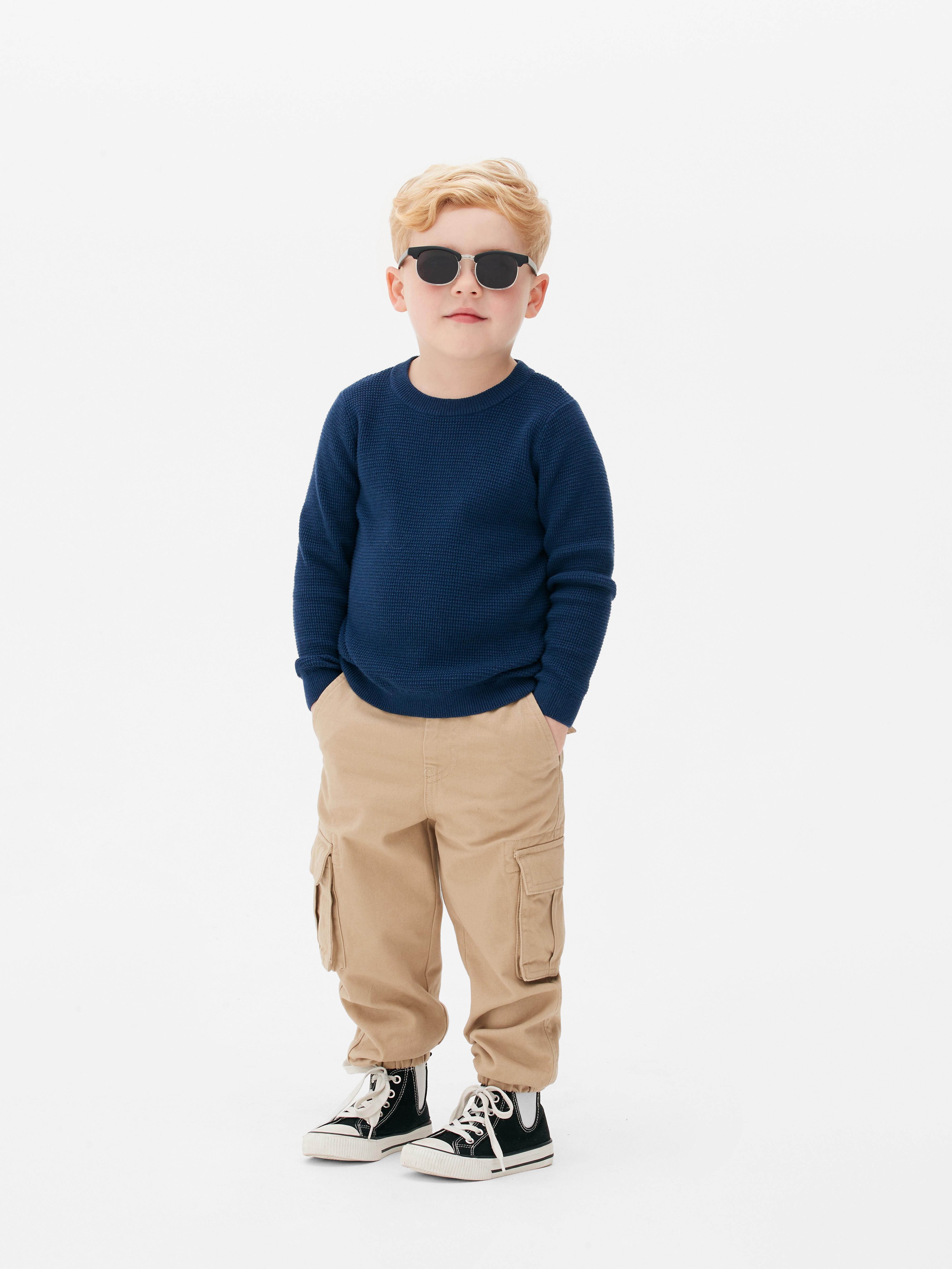 Boys Oatmeal Younger Boy Waffle Knit Sweater Primark