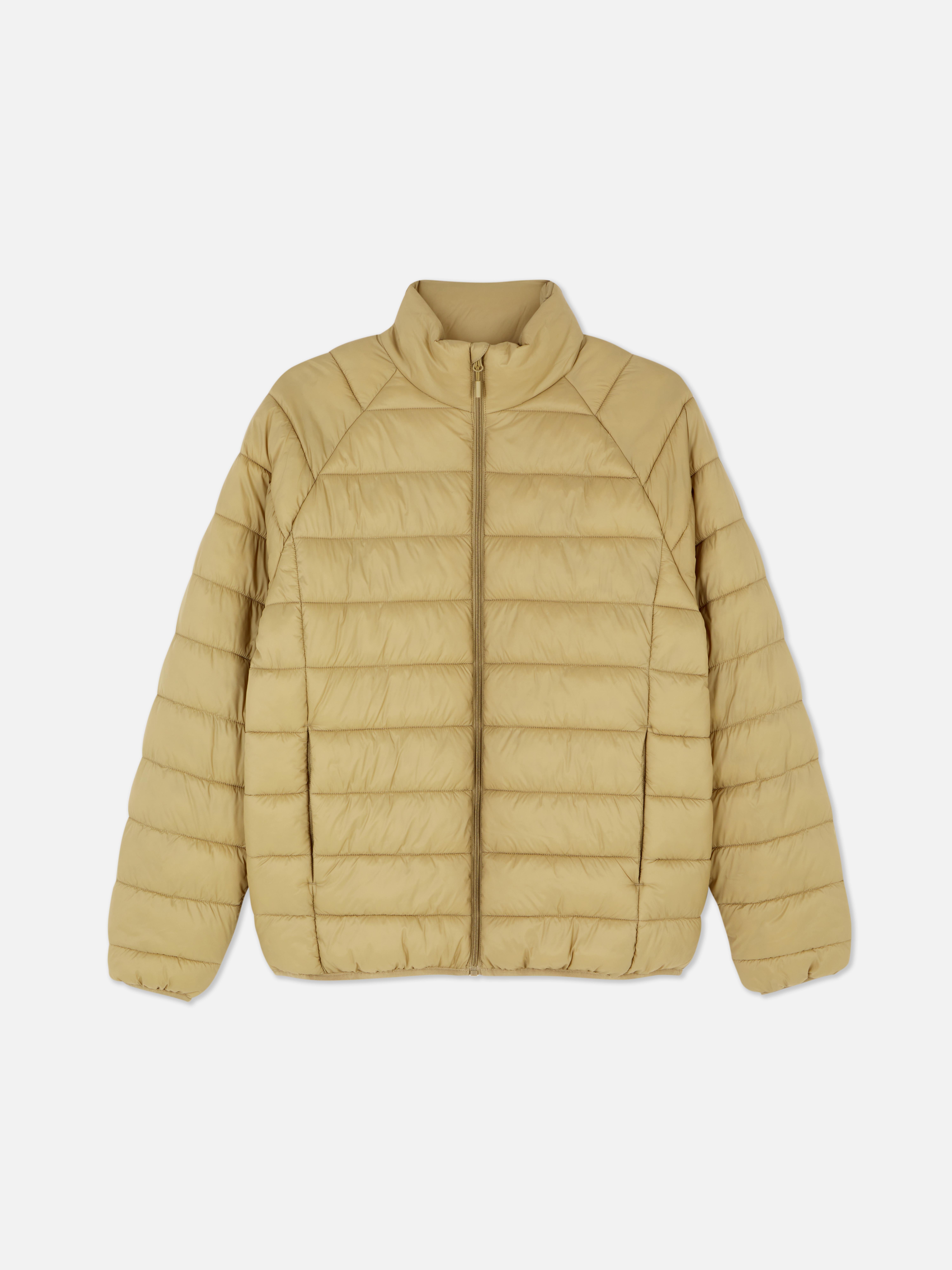 Men's Tan Funnel Neck Puffer Jacket Penneys