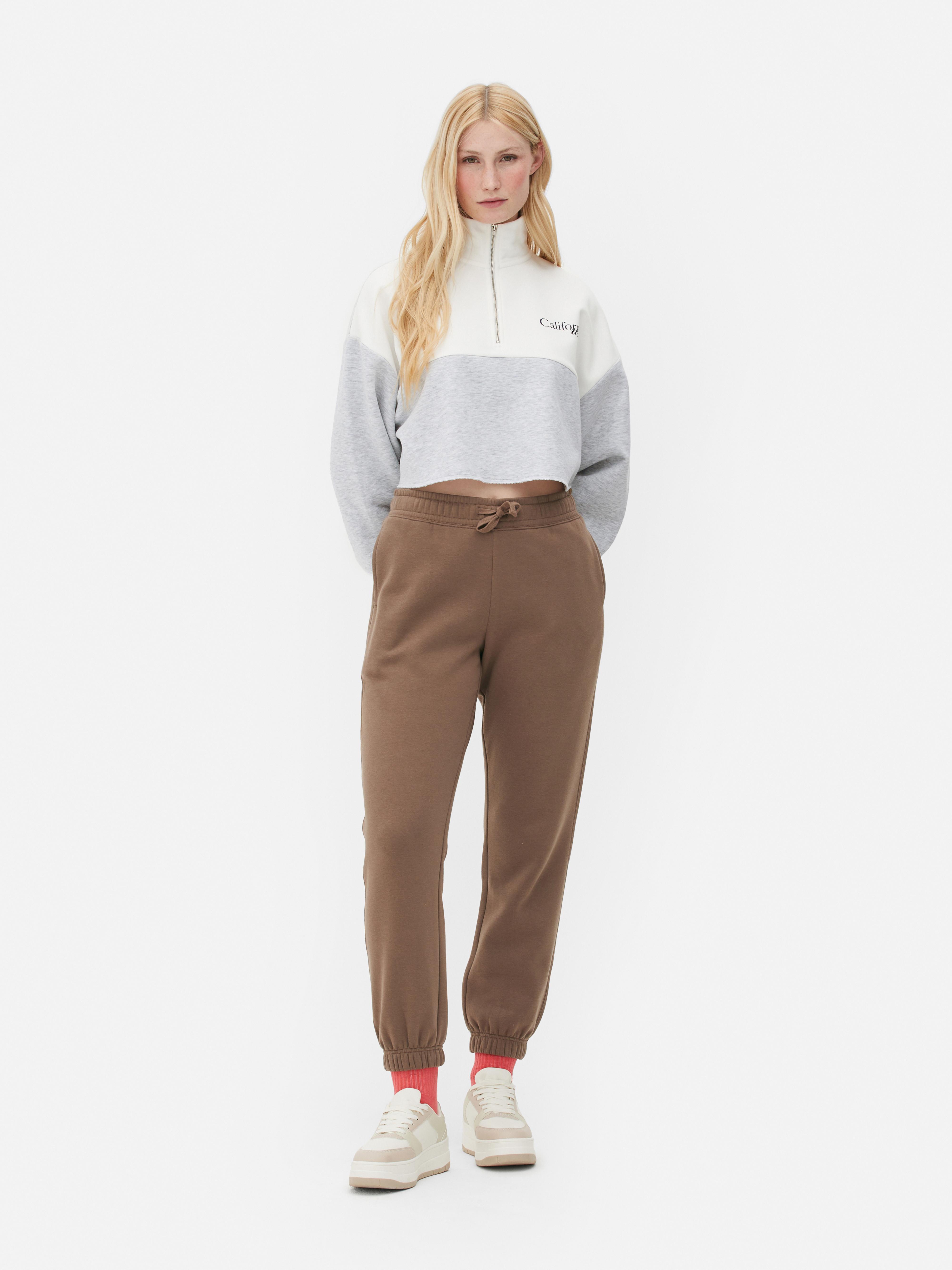 Half-Zip Cropped Sweatshirt