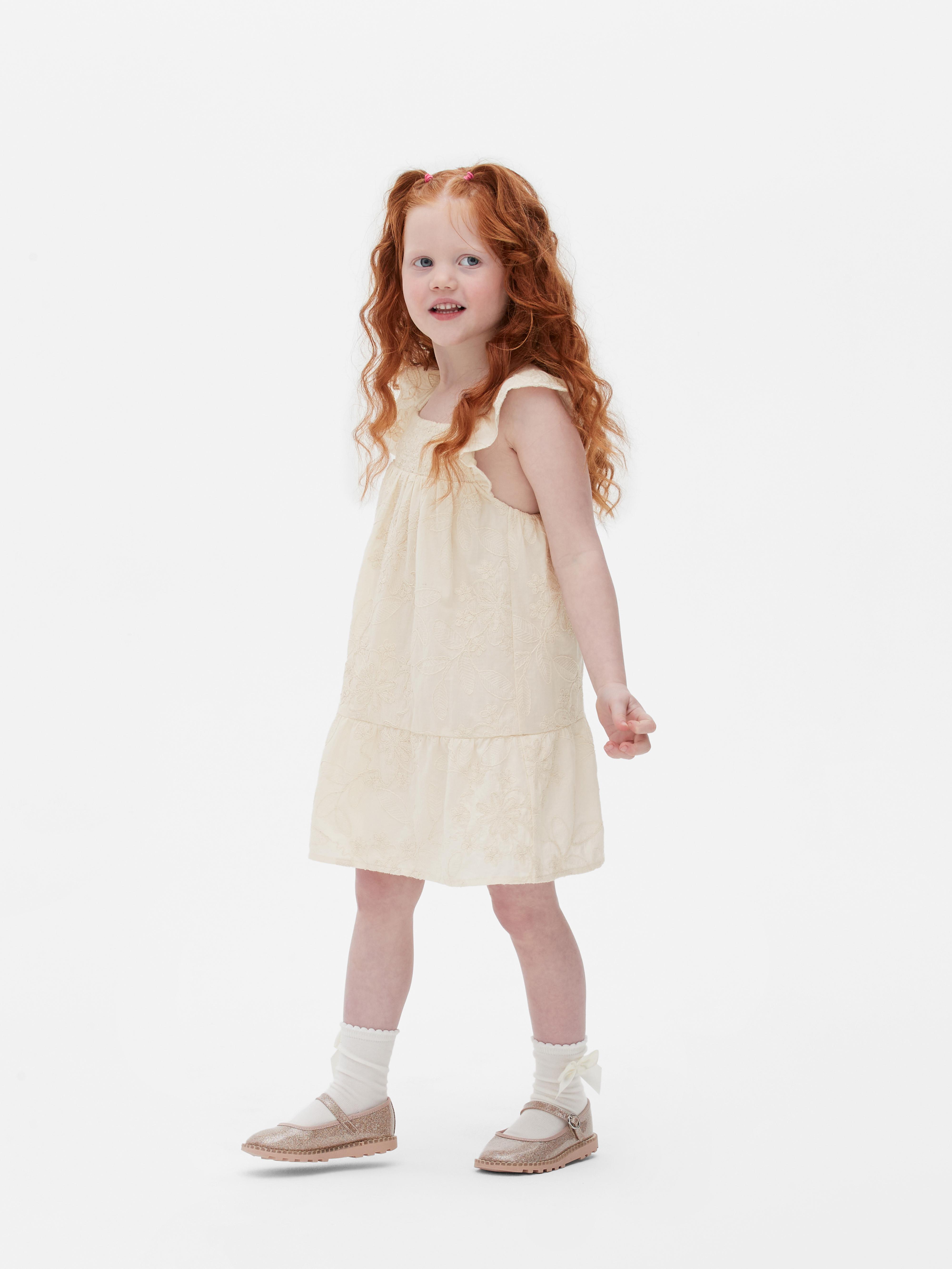 Girls Cream Floral Embroidered Dress | Primark