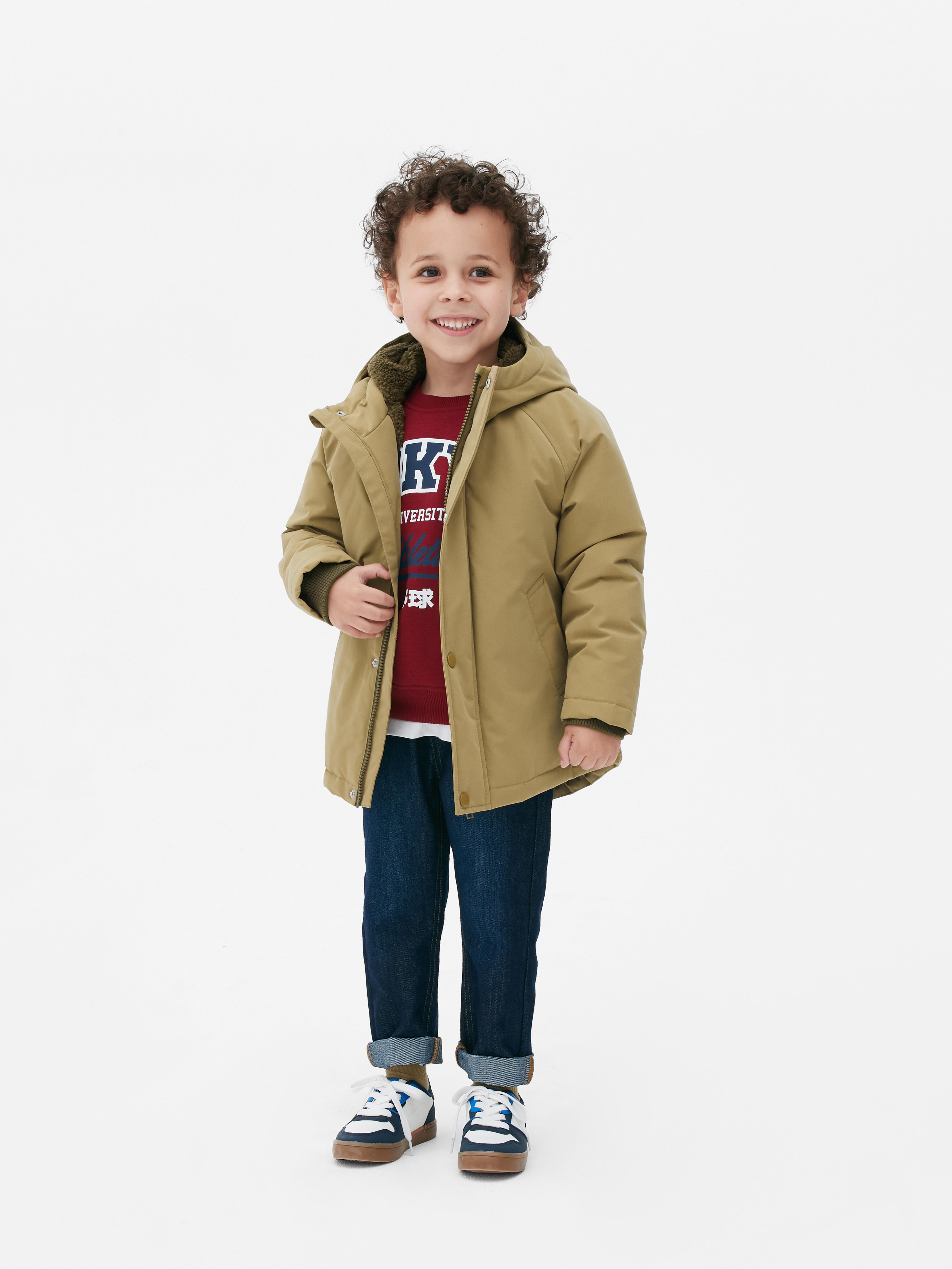 Boys Tan Fluffy Lined Button-Up Coat | Primark