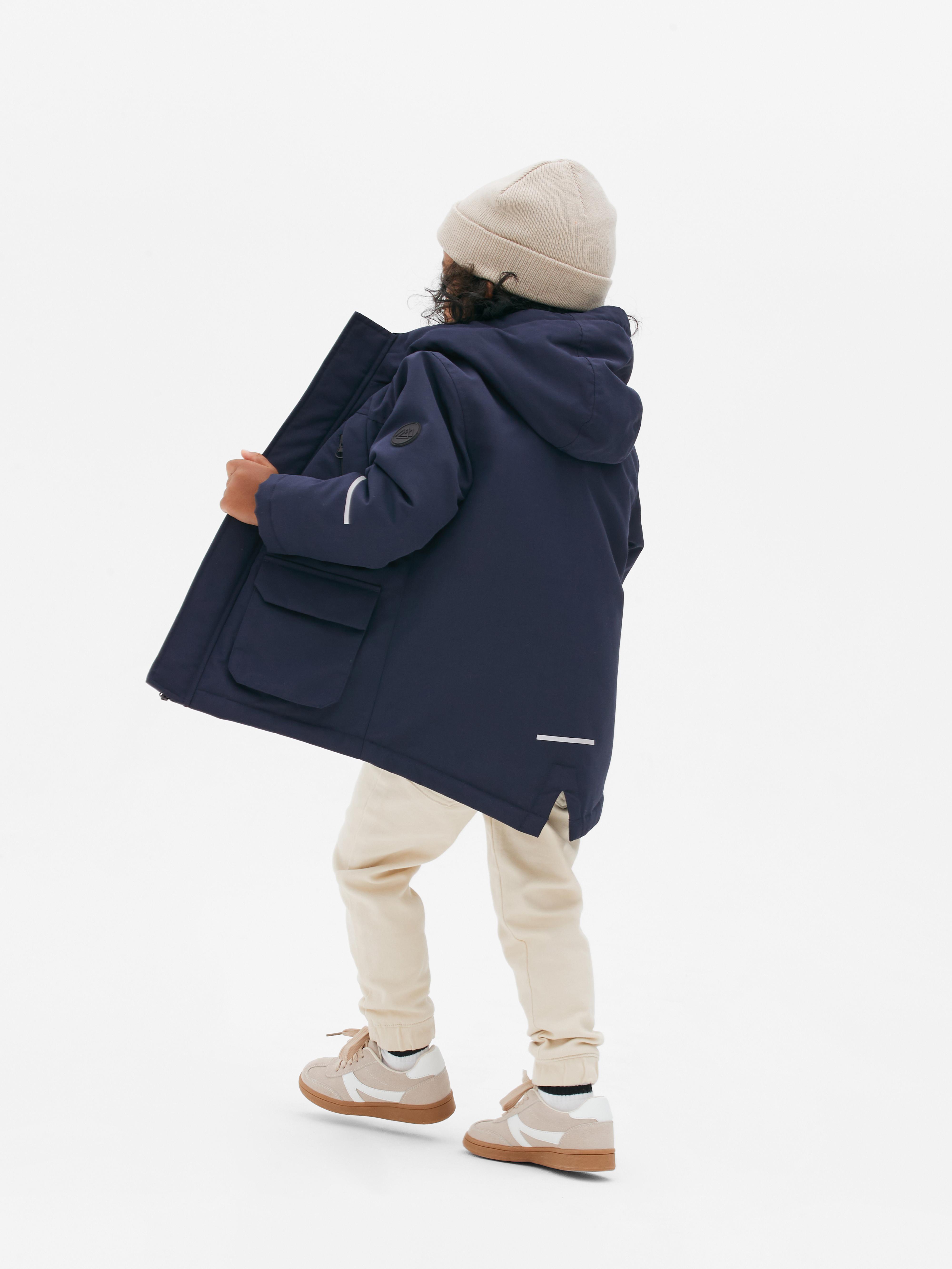 Navy Four Pocket Hooded Parka Primark