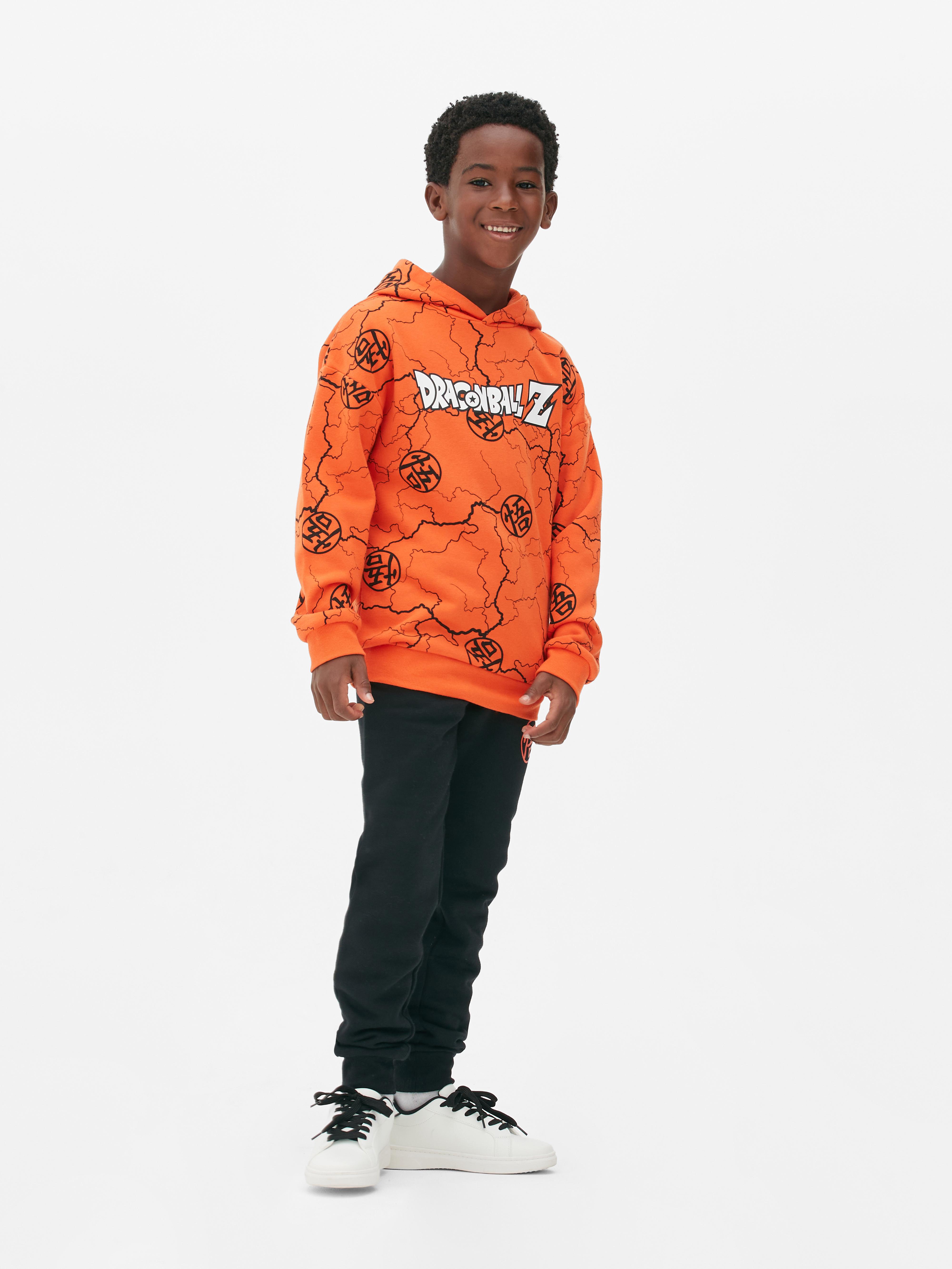 Boys Orange Dragon Ball Z Logo Hoodie Primark