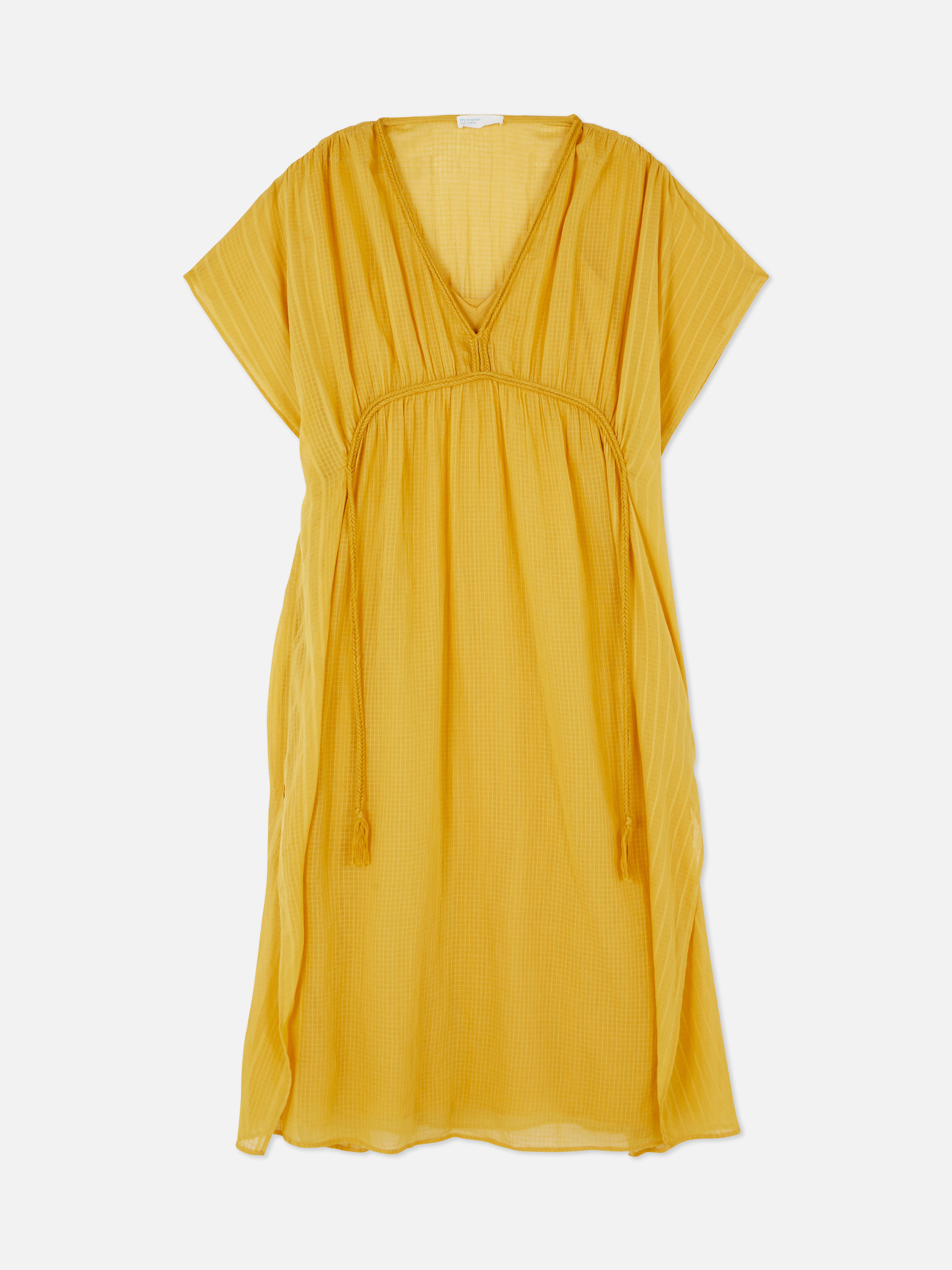 Midi-kaftan met verlaagde mouwinzet en vlechtdetails