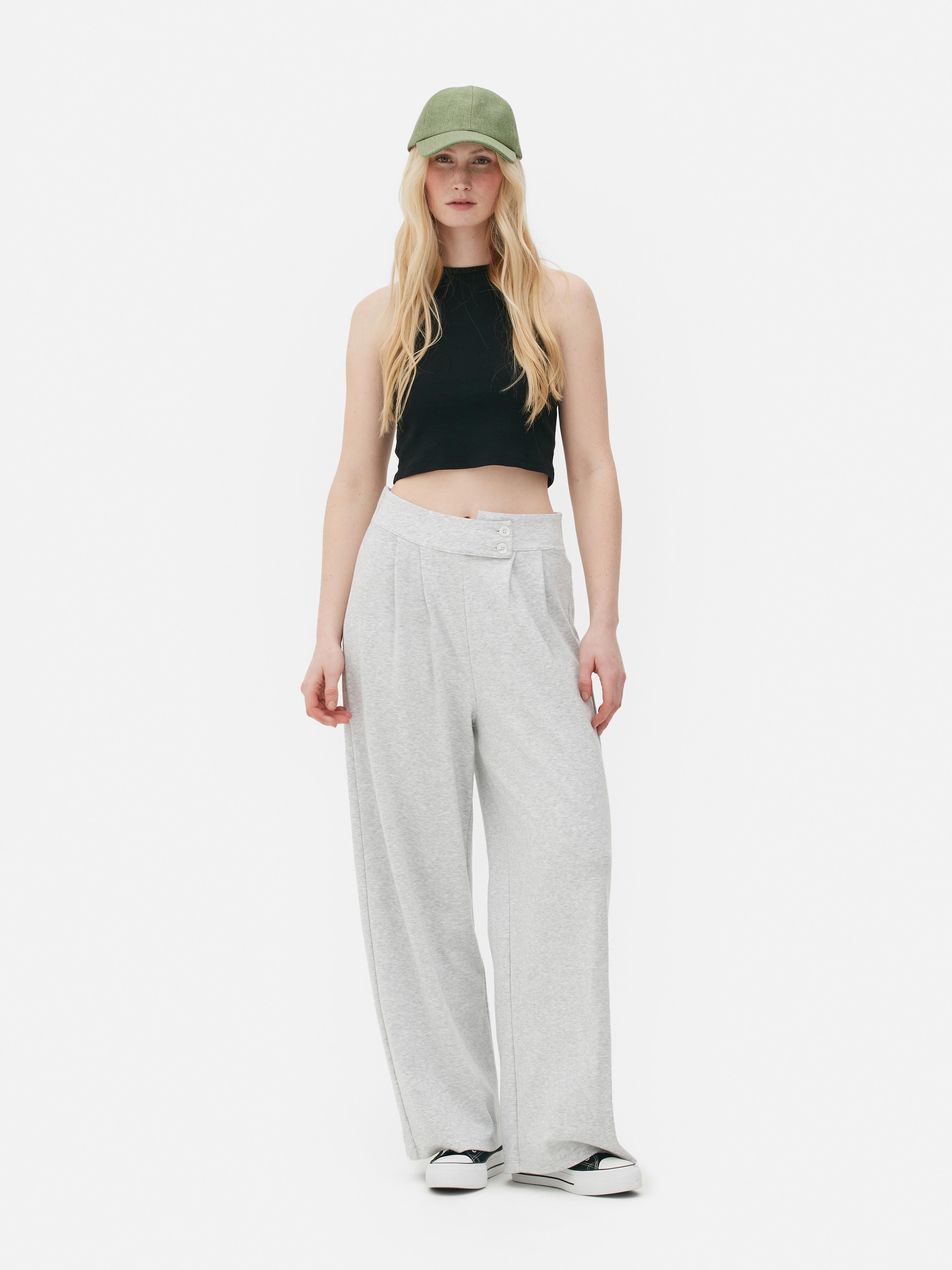 Topshop straight leg jogger in grey marl