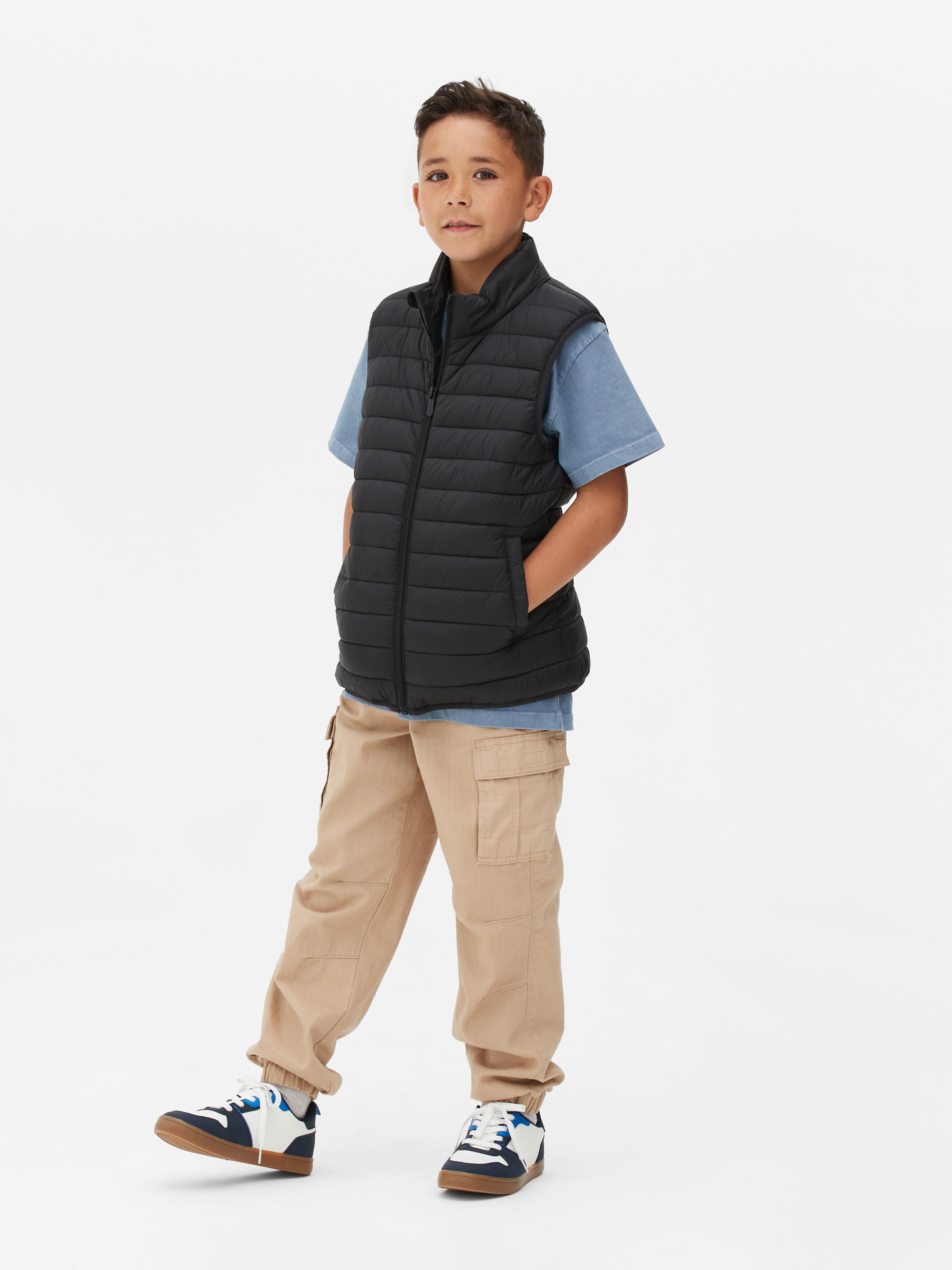 Boys Black Zip Padded Gilet Primark