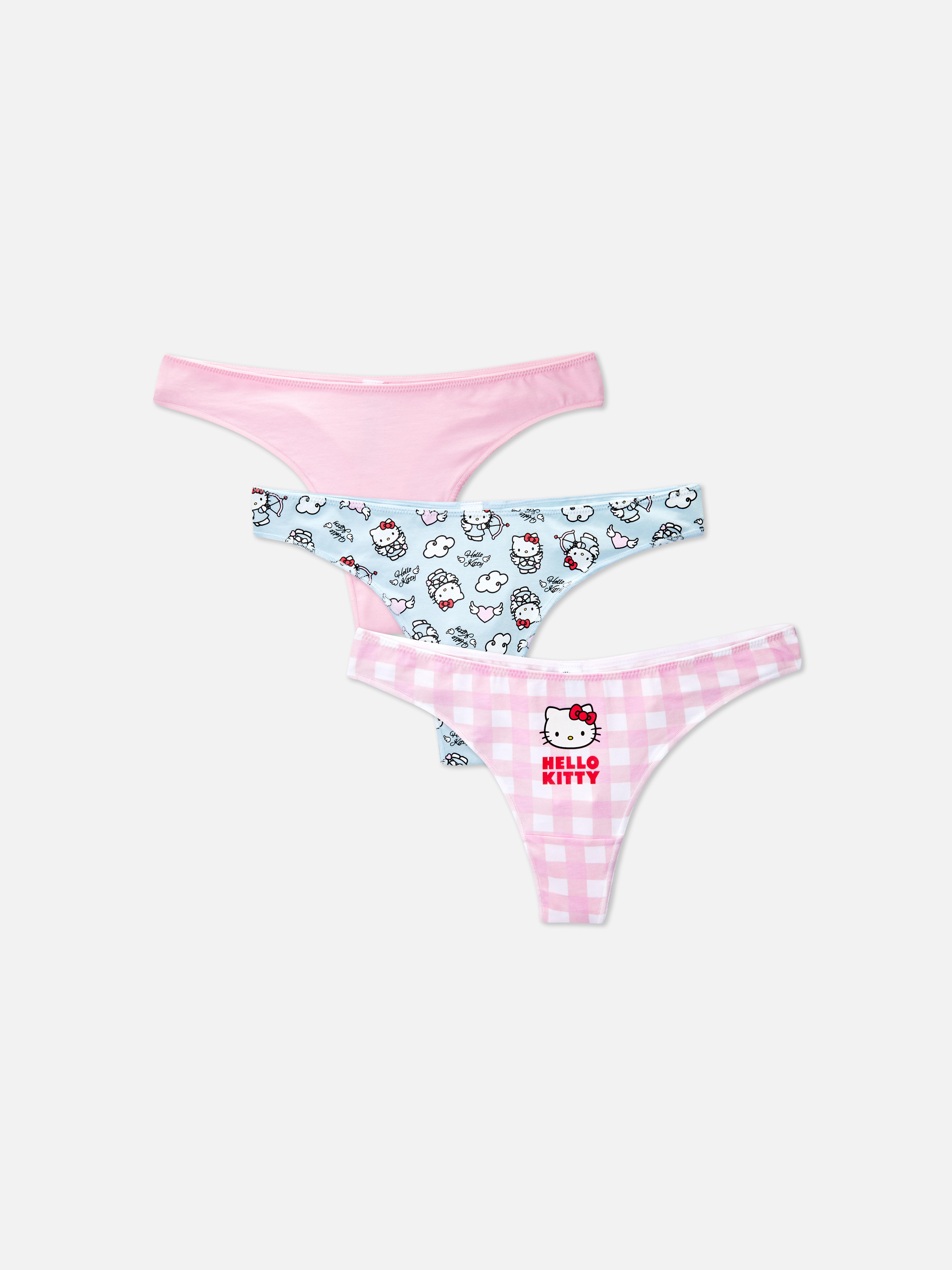3pk Hello Kitty Graphic Thongs