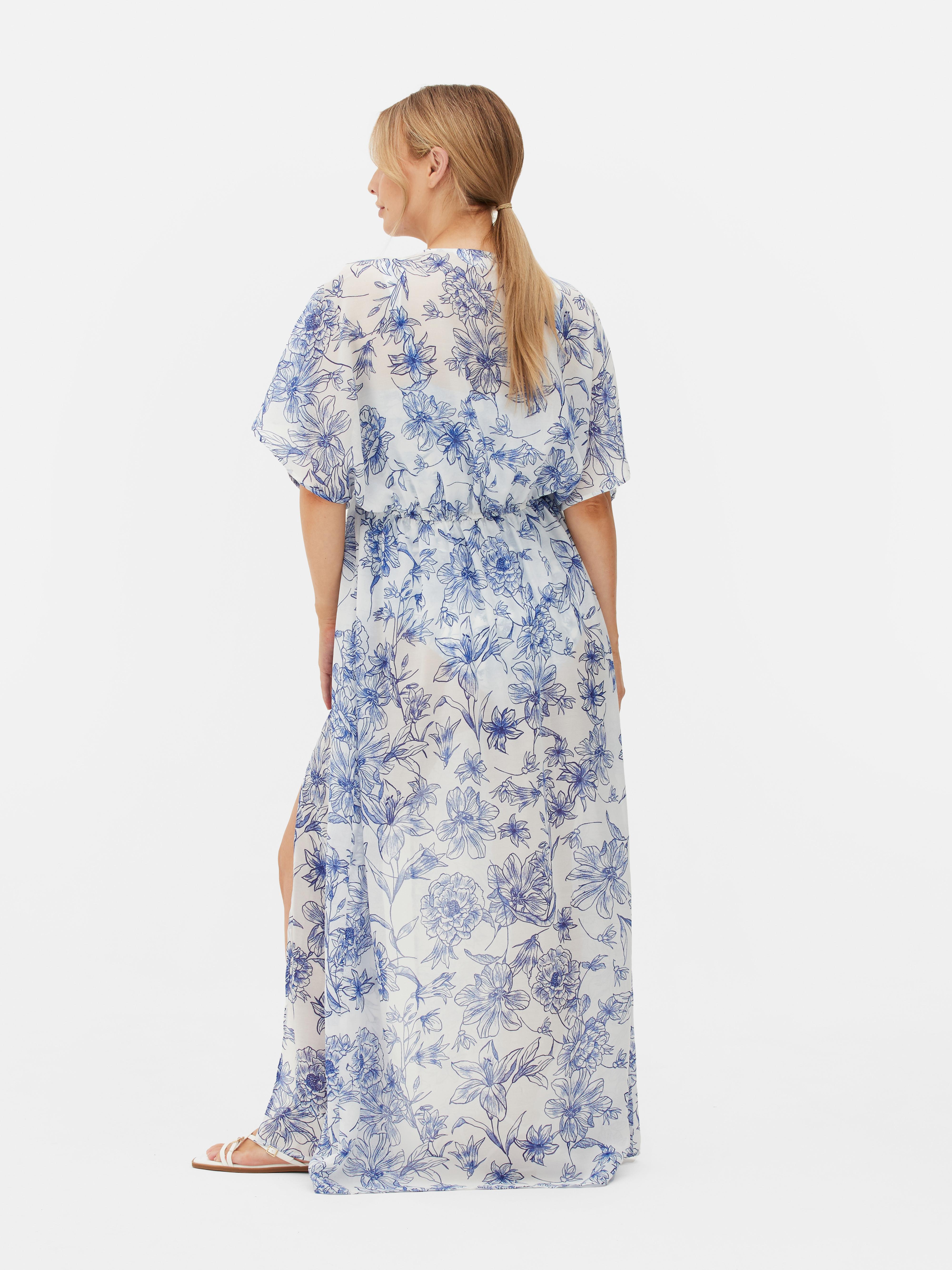 Umstands-Strandkimono mit Blumenmuster