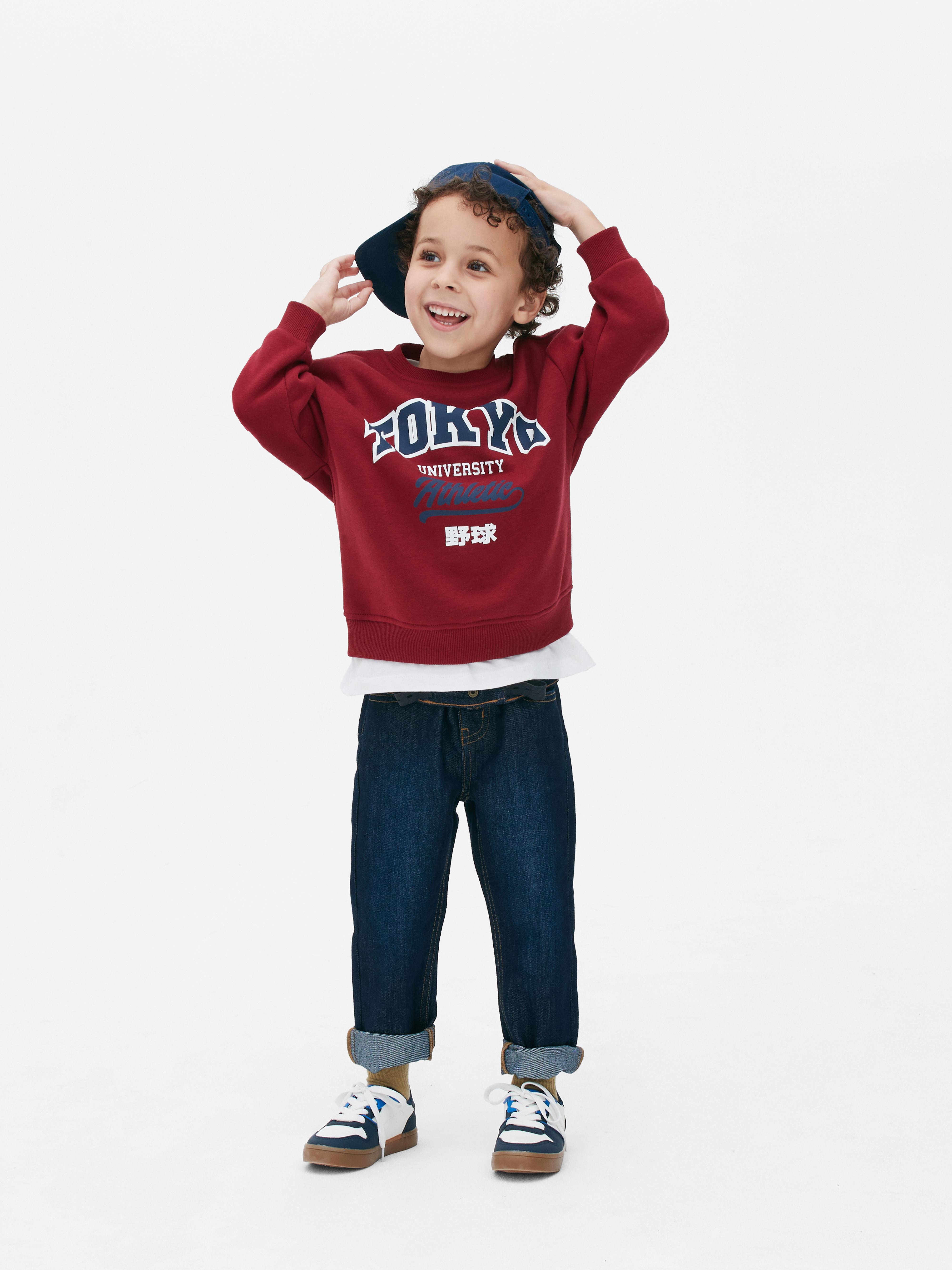 Rundhals-Sweatshirt mit Grafik - Burgunderrot - Jungen | Primark
