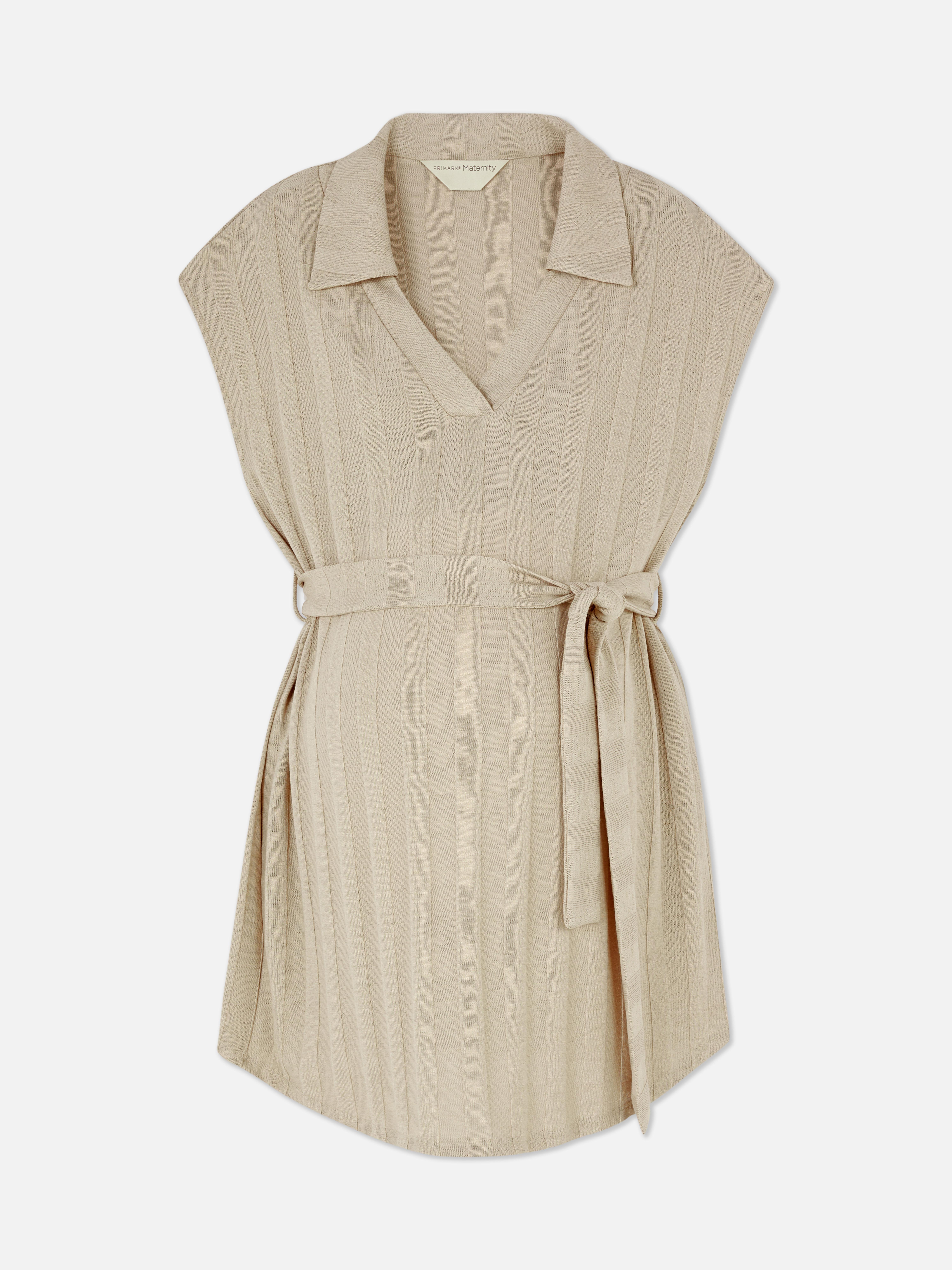 Gerippte, ärmellose Umstandstunika