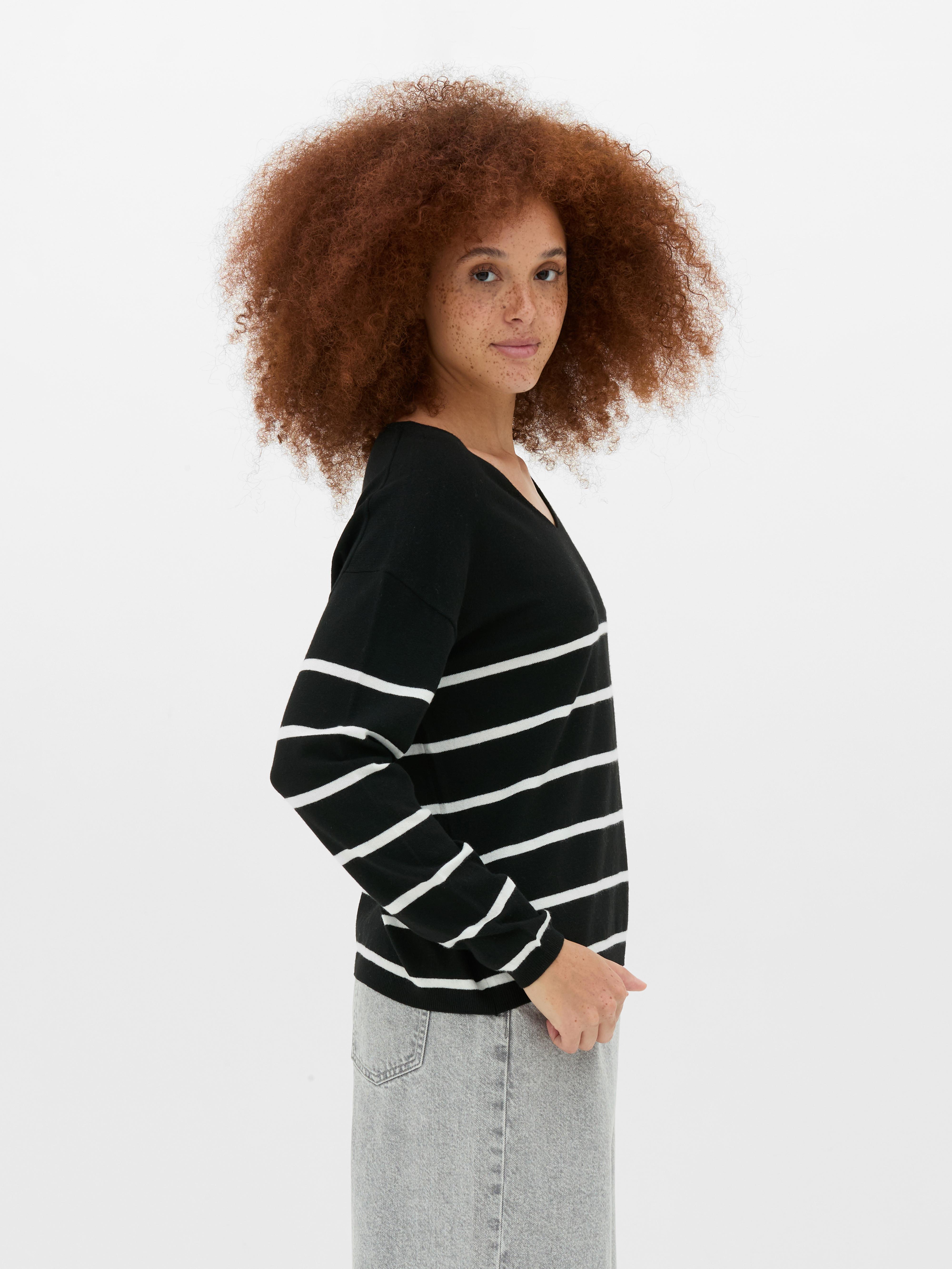 Camisola decote V malha fina