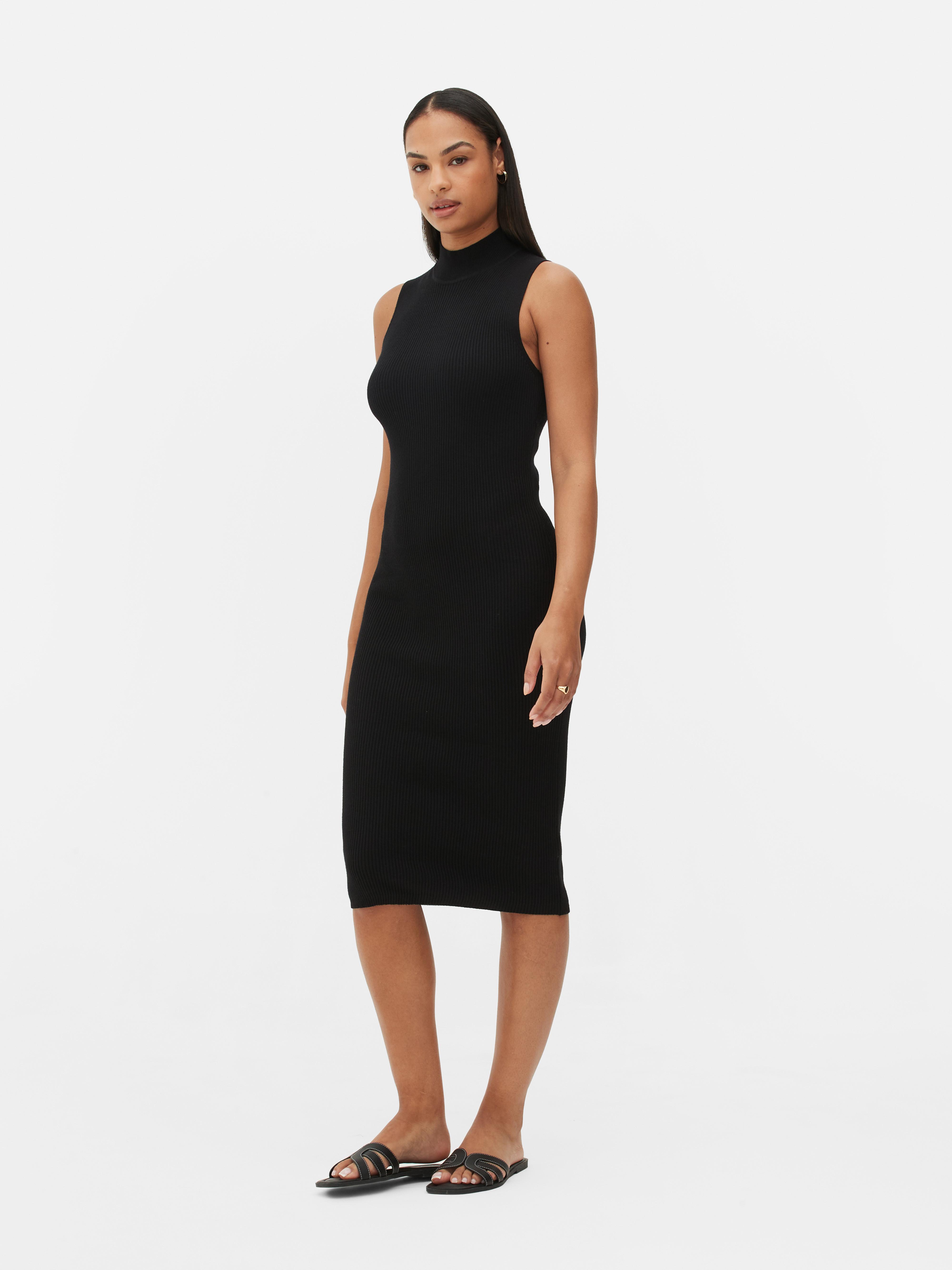 Womens Black Sleeveless Midi Knit Dress | Primark