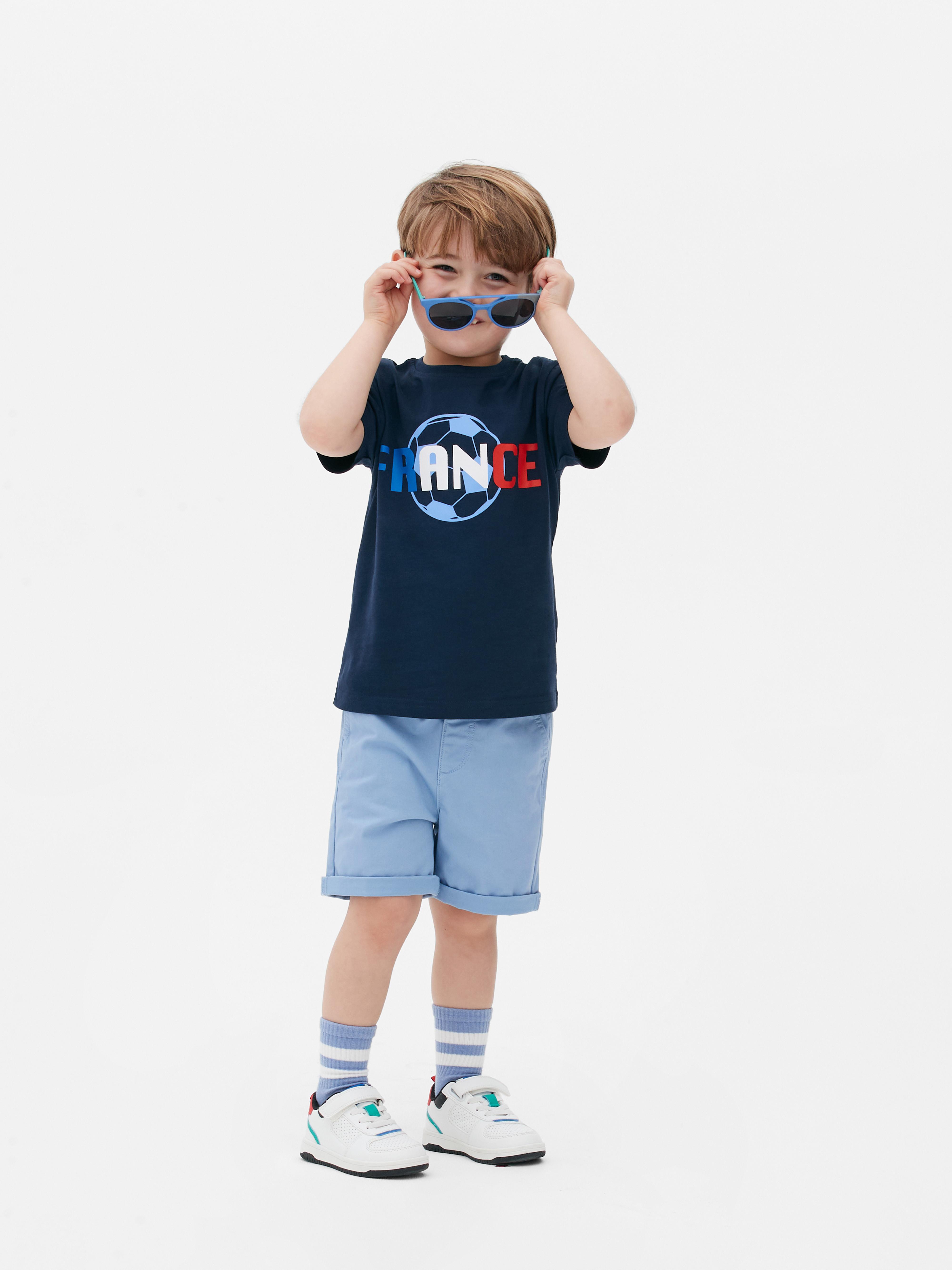 T-shirt basique Primark garçon à rayures bleues 100 % coton taille 4-5