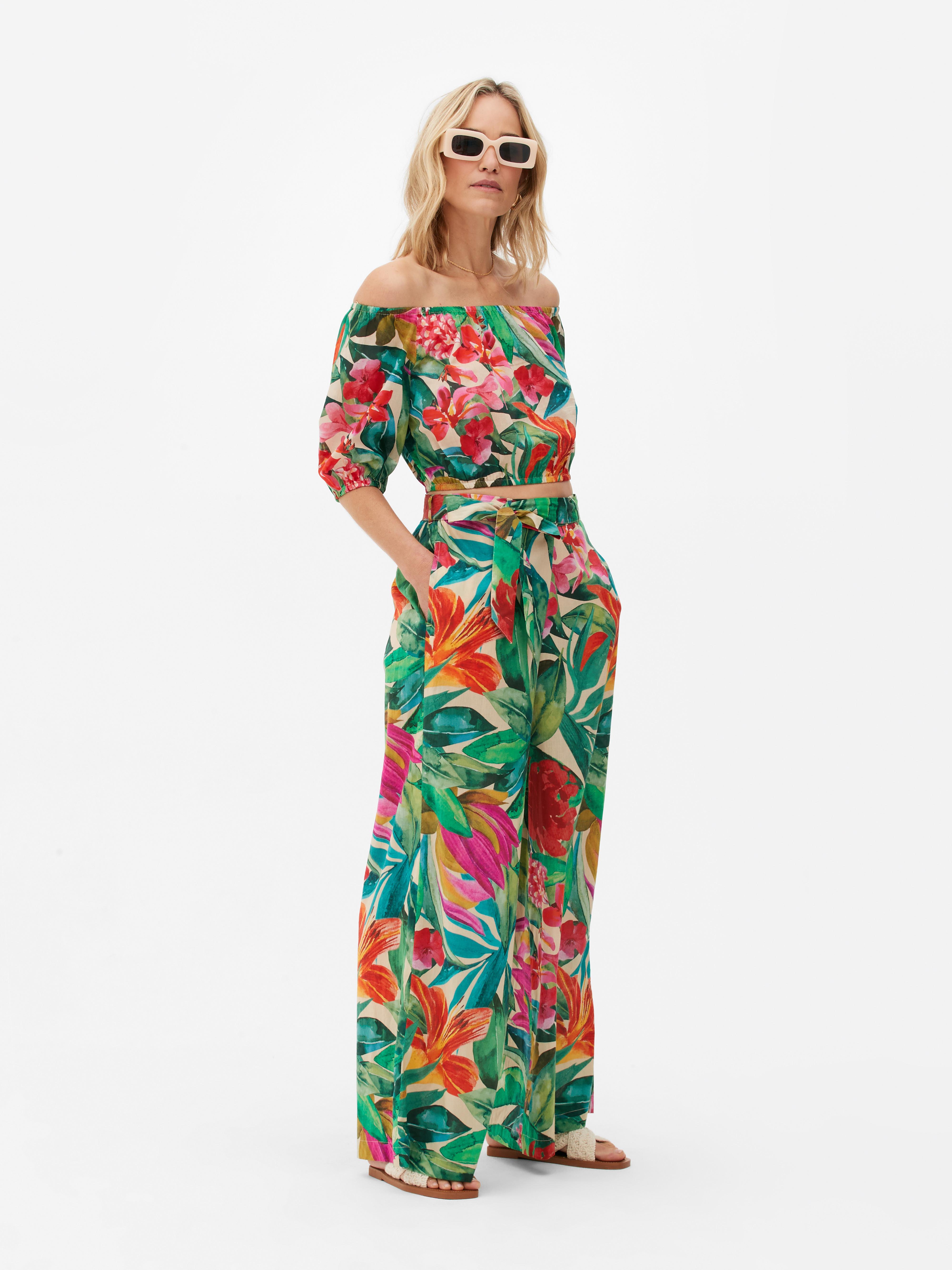 Family Matching Co-ord Tropical Palazzo Trousers