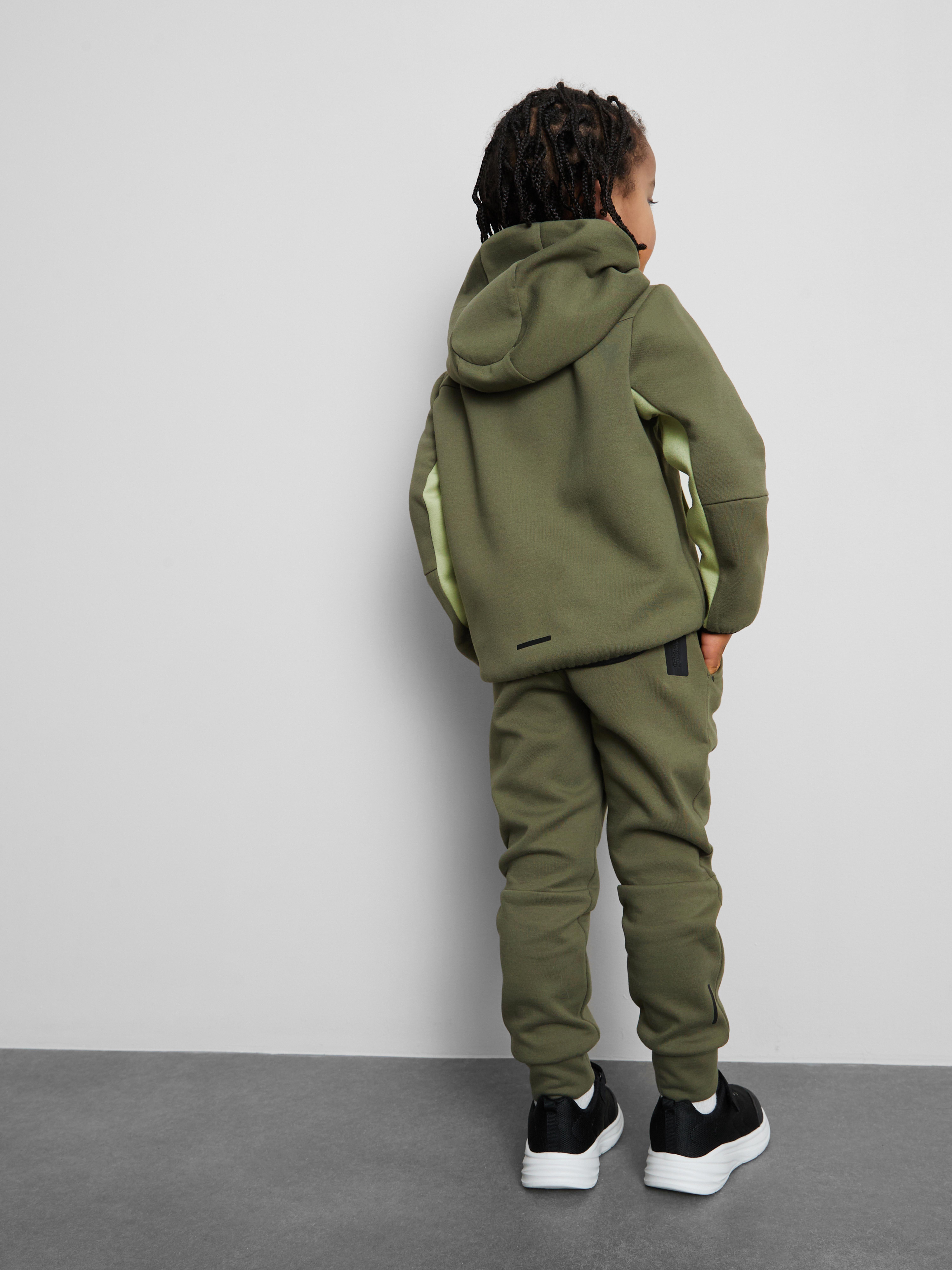 Boys Olive Bonded Zip Hoodie