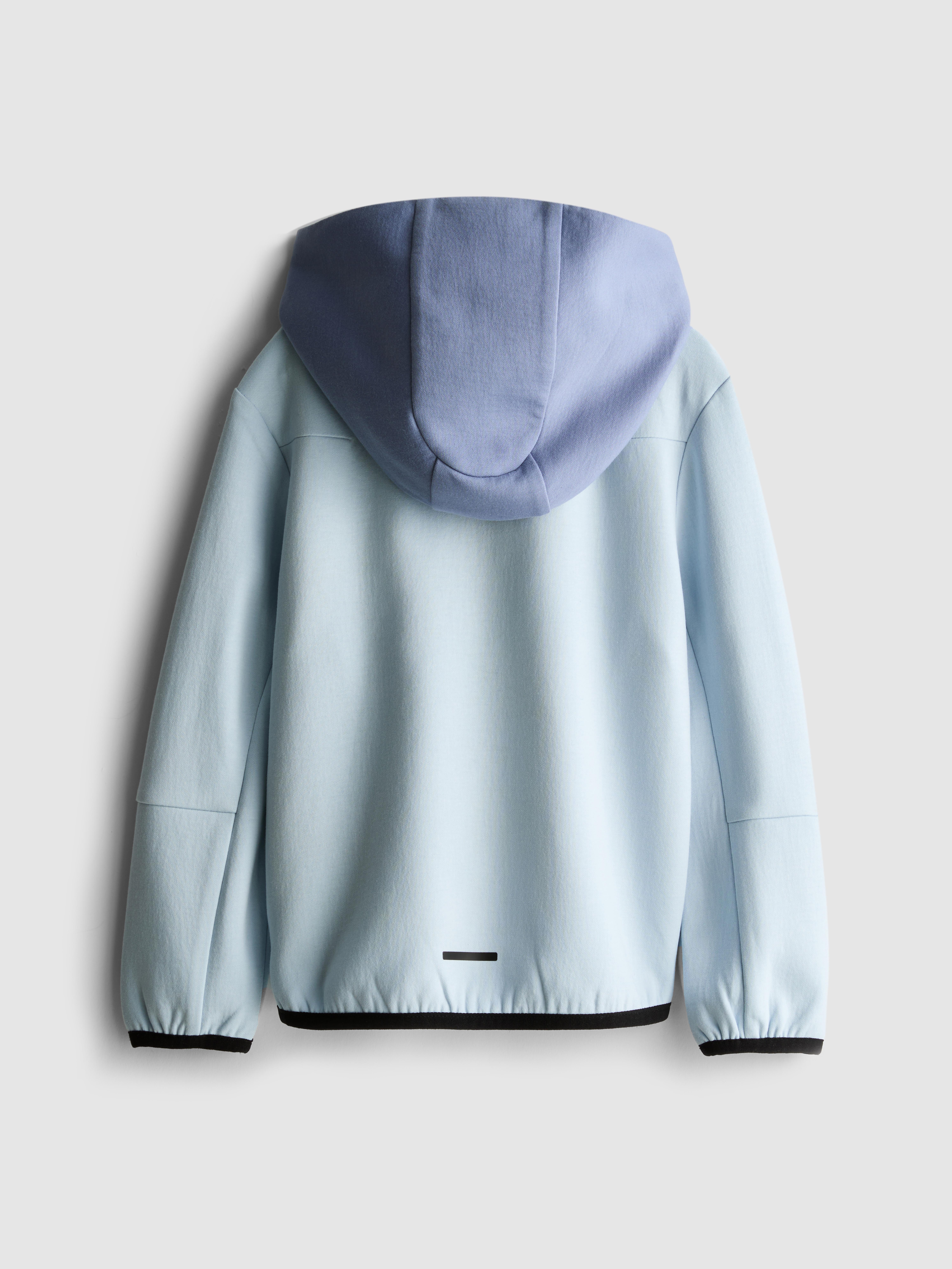 Boys Light Blue Bonded Zip Hoodie