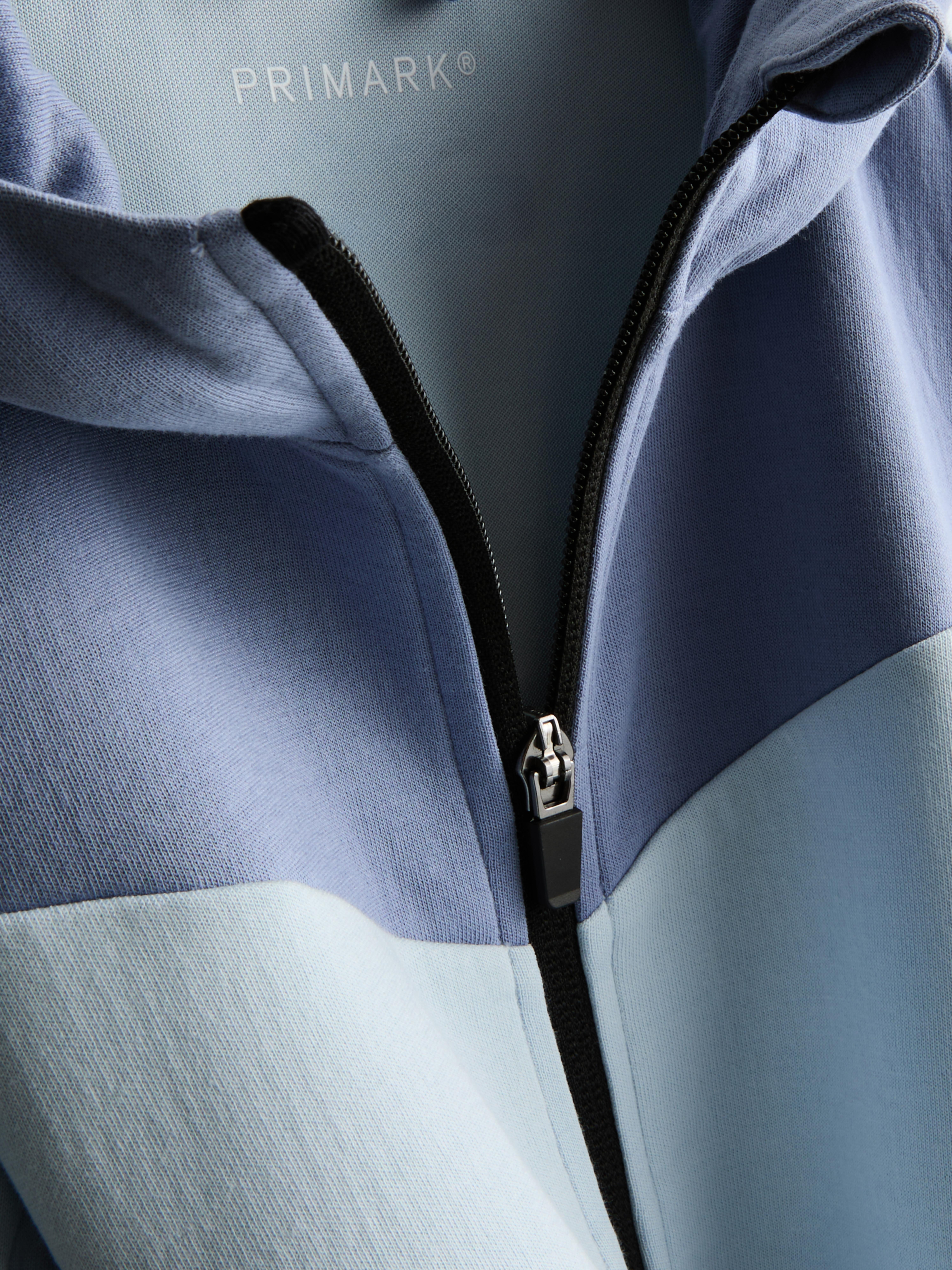 Boys Light Blue Bonded Zip Hoodie